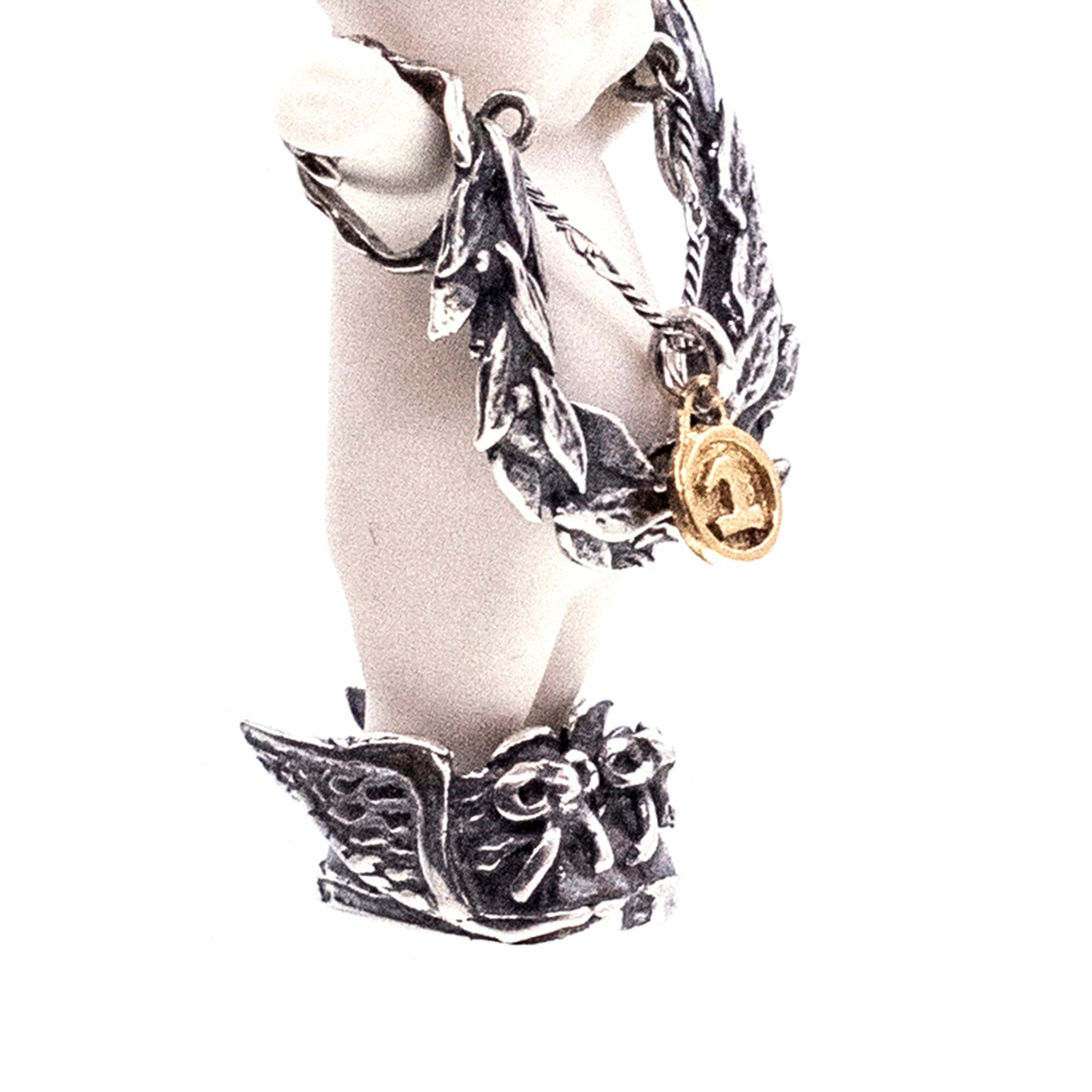 BS49A Happy Baby "Olympia" white and silver Necklace