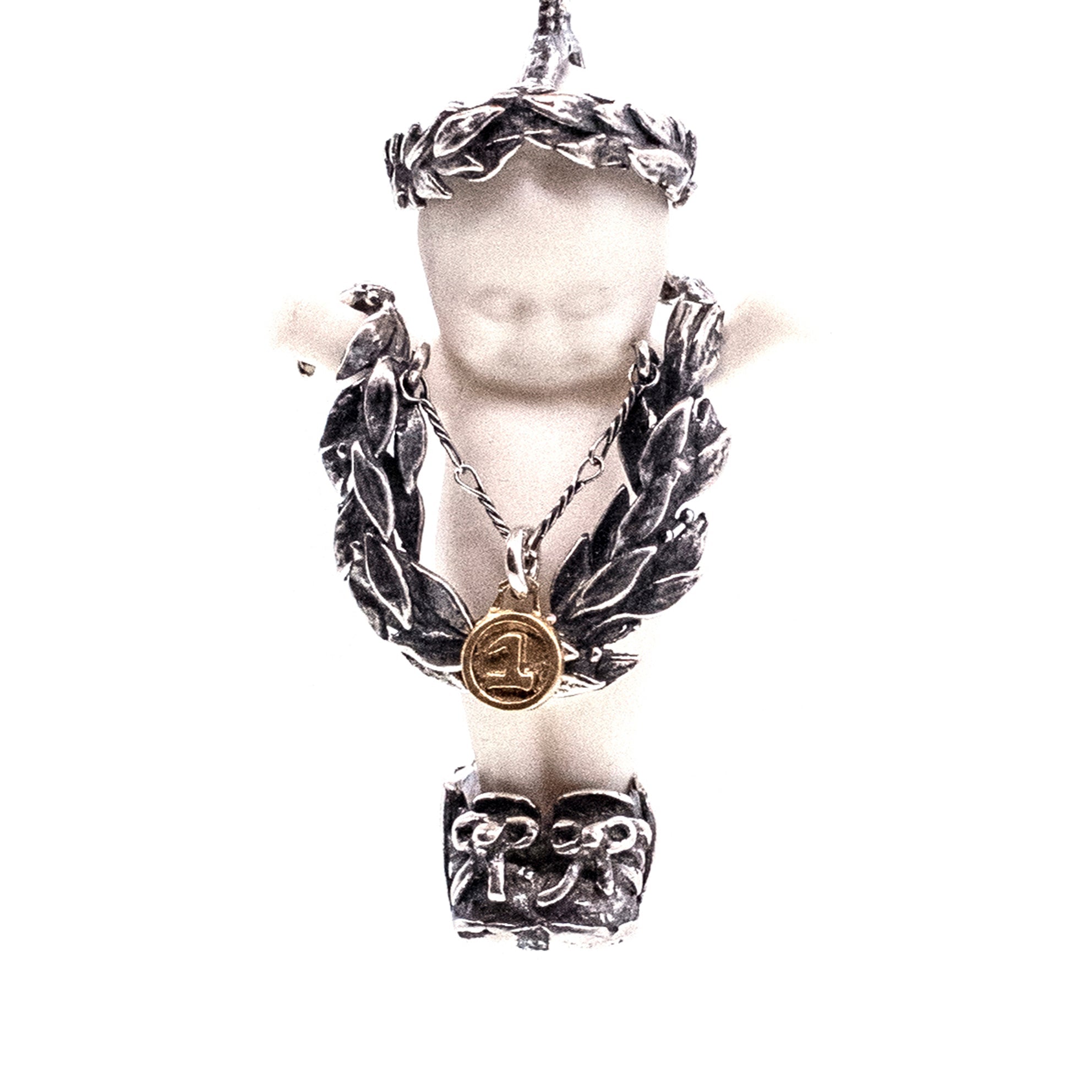 BS49A Happy Baby "Olympia" white and silver Necklace