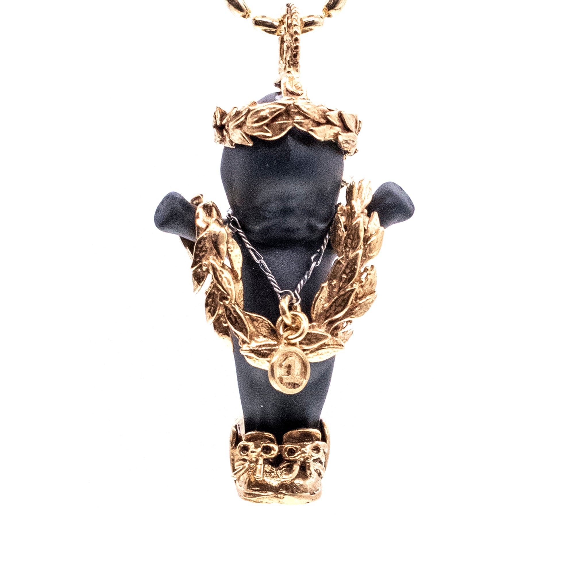 BG49B Happy Baby "Olympia" Black and gold Necklace