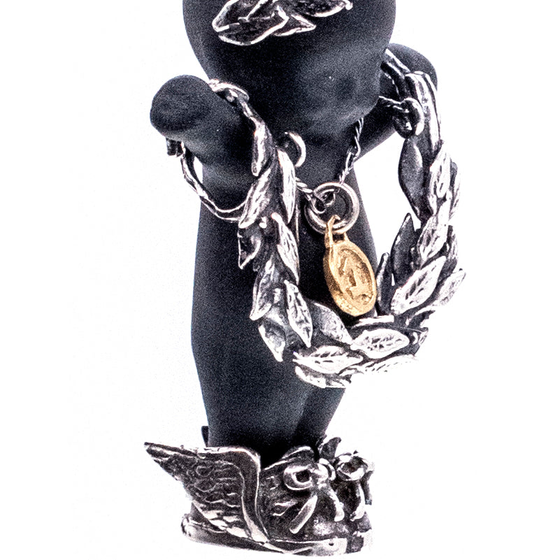 BS49B Happy Baby "Olympia" Black and silver Necklace