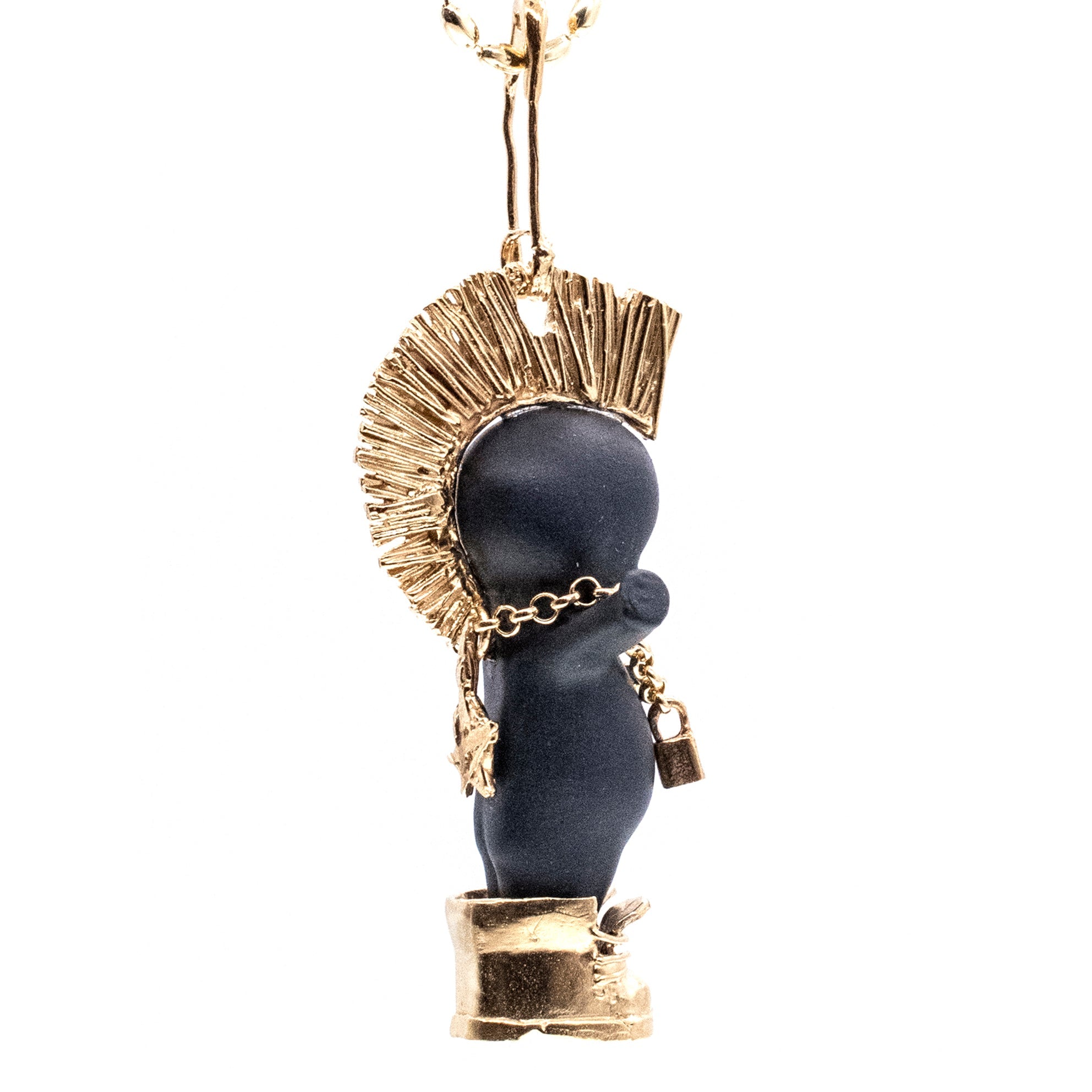 BG40B Happy Baby "Little Sid" Black and gold Necklace