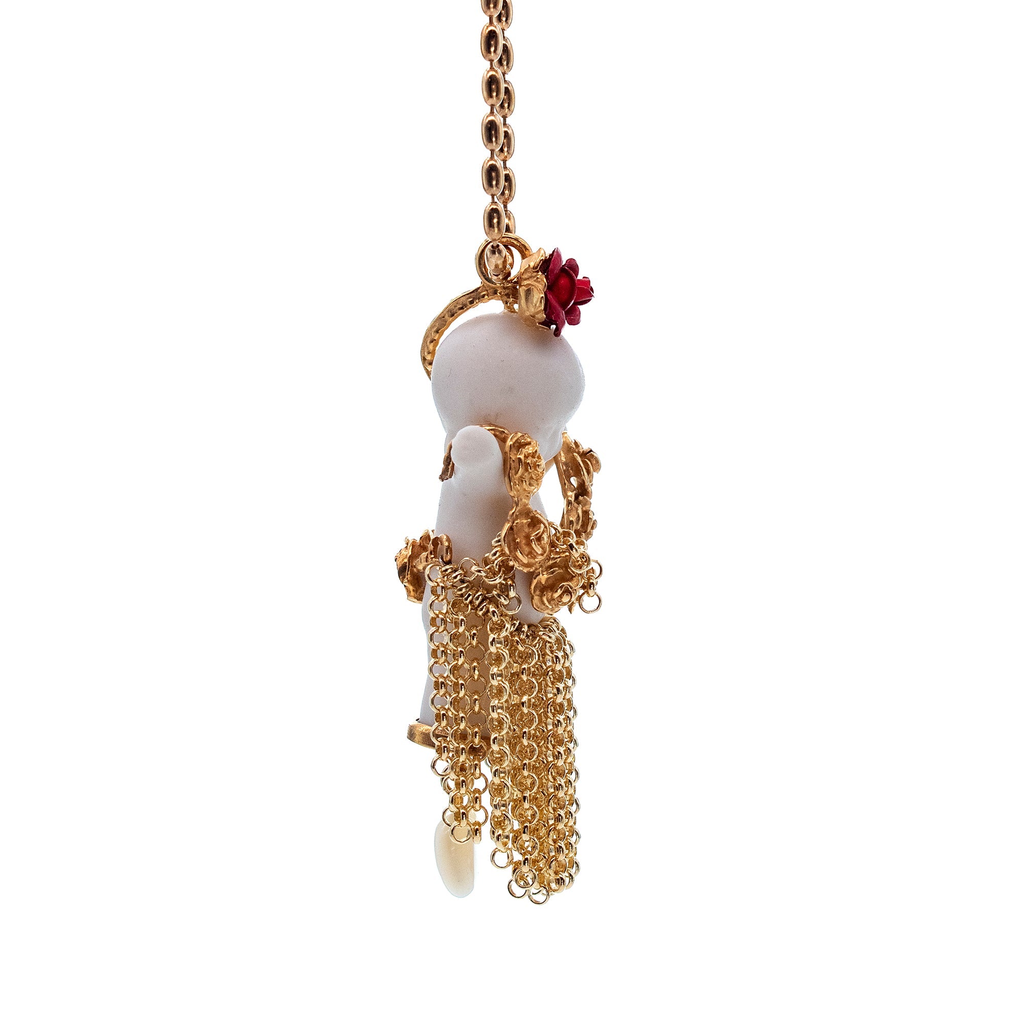 BG10A Happy Baby "Aloha" White and gold Necklace