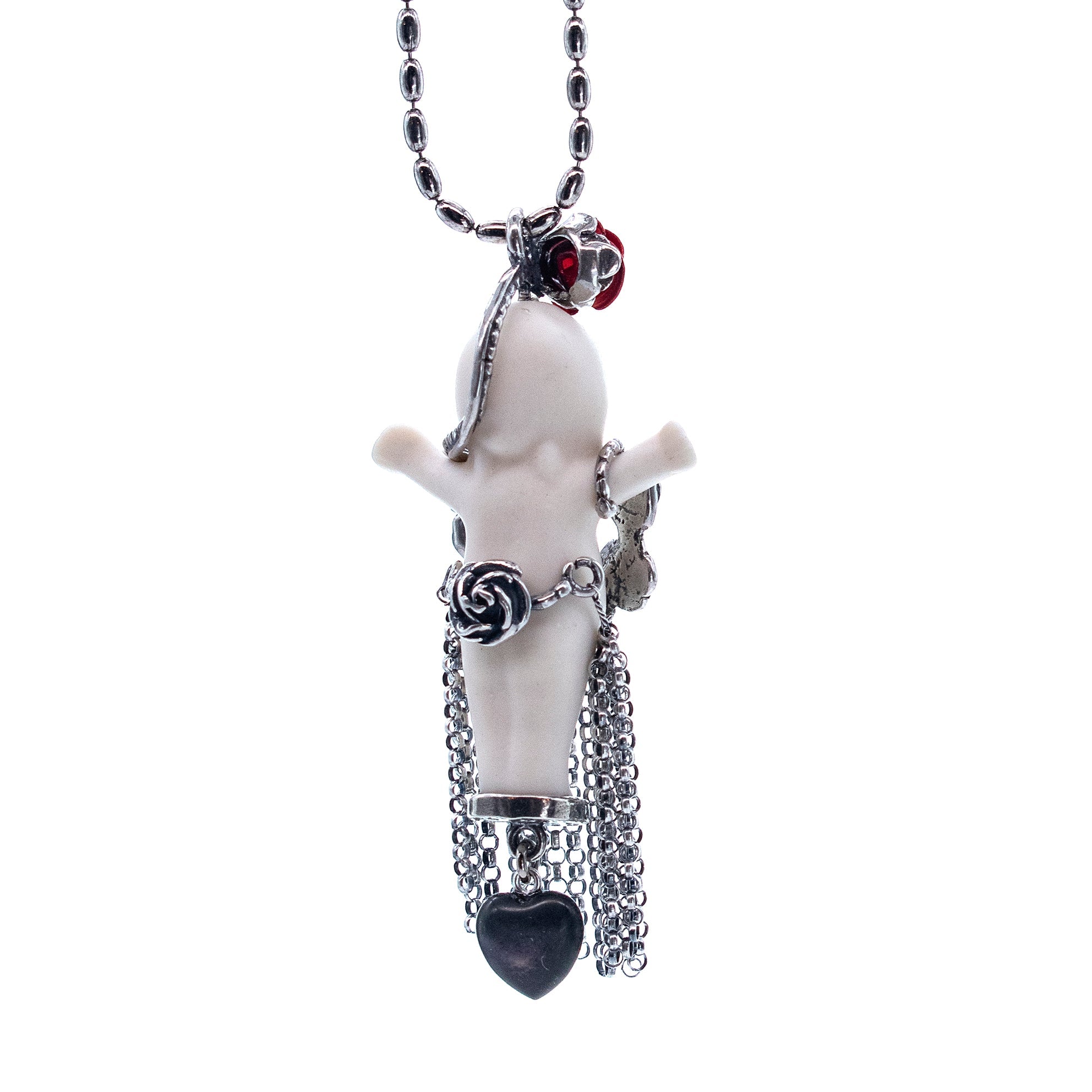 BS10A Happy Baby "Aloha baby" white and silver Necklace