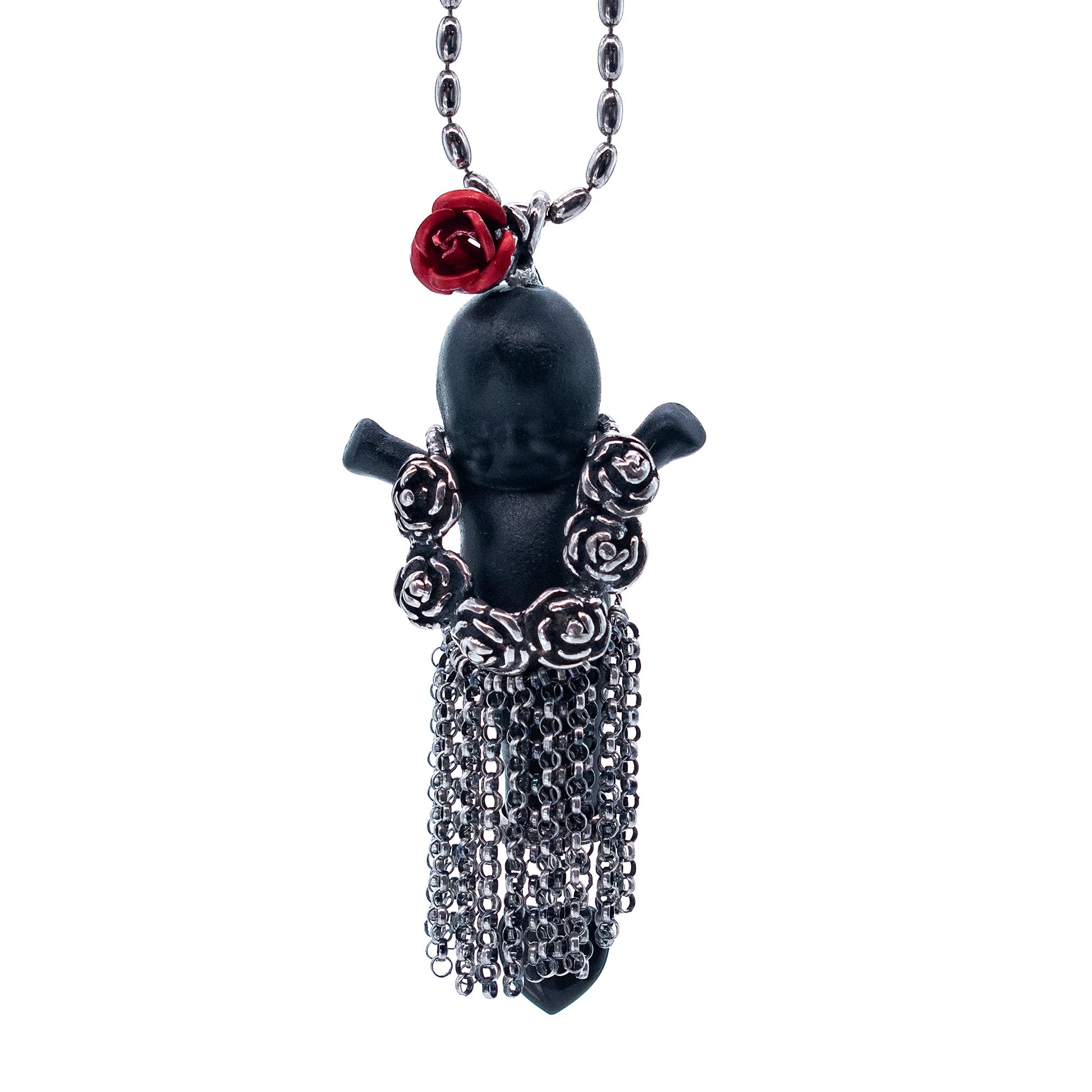 BS10B Happy Baby "Aloha baby" Black and silver Necklace