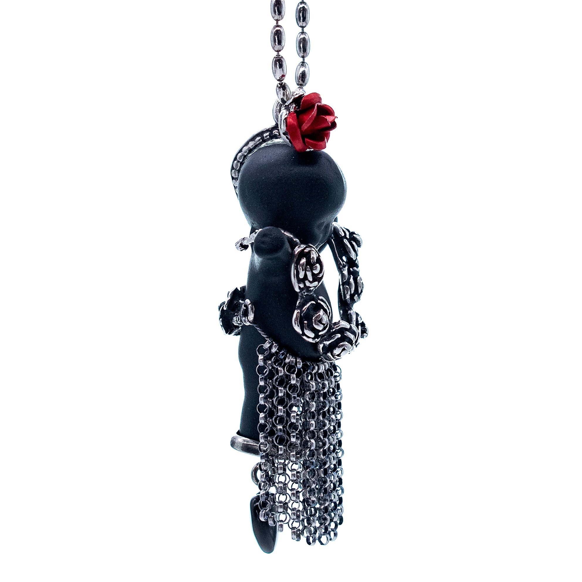 BS10B Happy Baby "Aloha baby" Black and silver Necklace