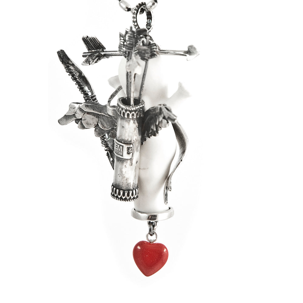 BS16A Happy Baby "Amor" white and silver Necklace
