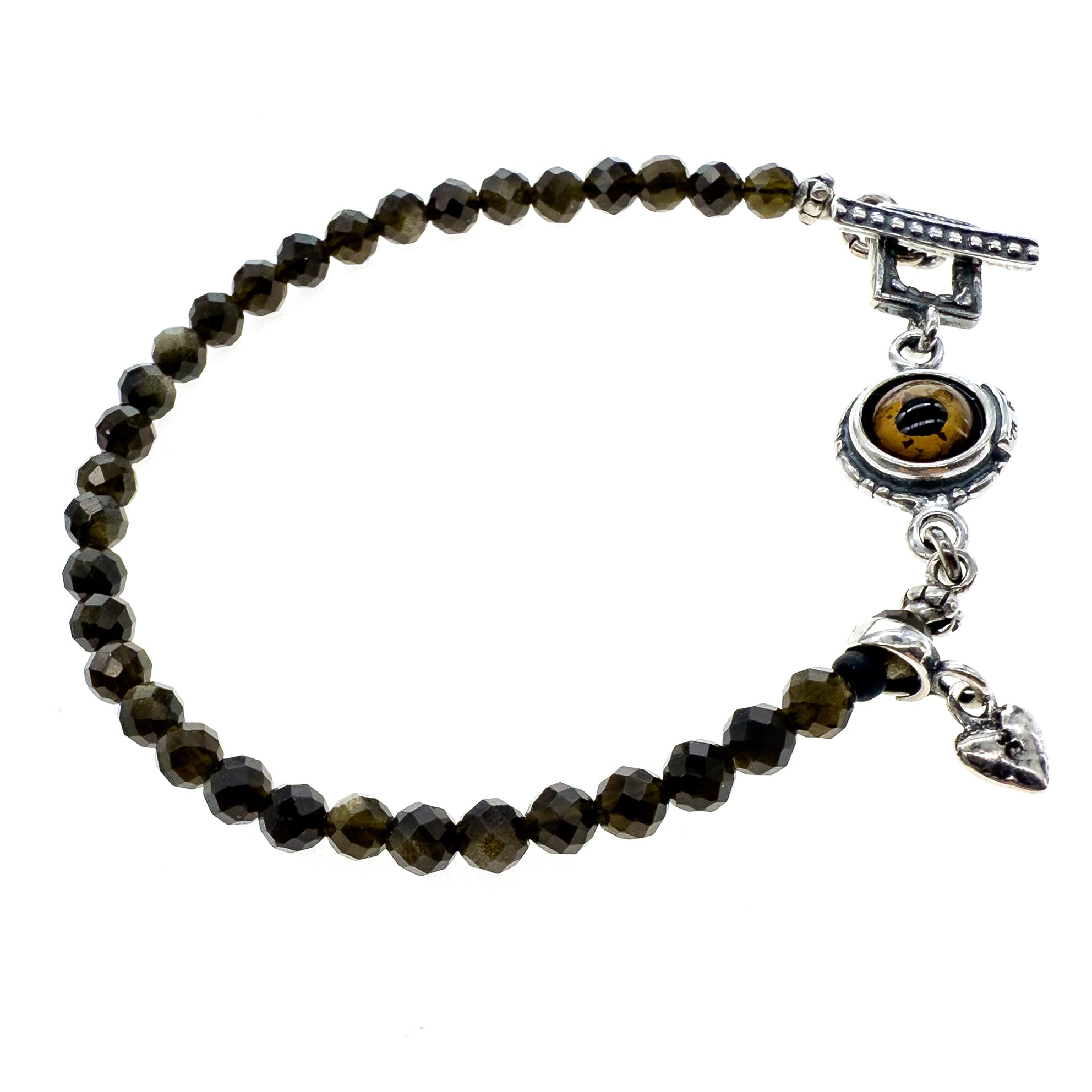 B 25a05C eye love you obsidian bracelet