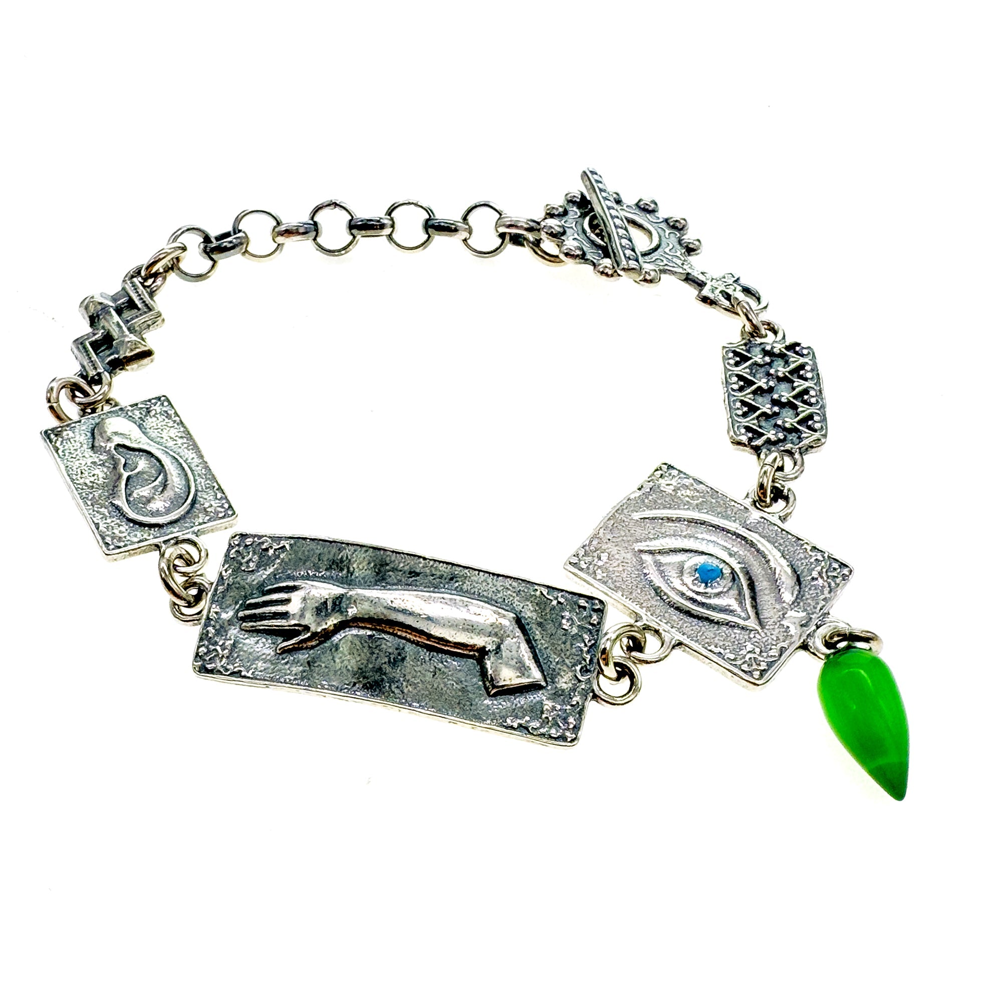 B 25e04 Green Drop Ex-Voto Charm Bracelet