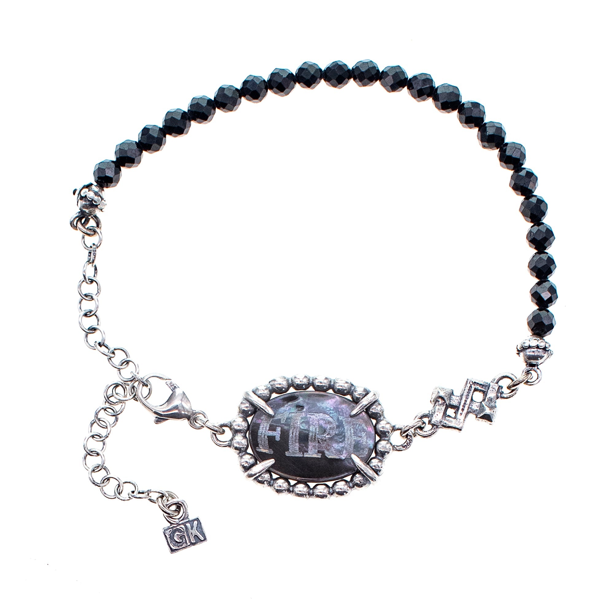 B 25e07B Black "Fire & Desire" Beaded Bracelet