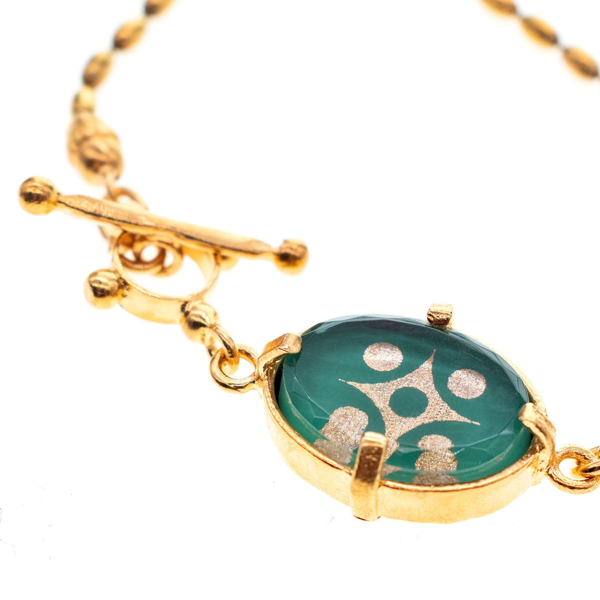 B 25g14D Green Glass Crystal Bracelet