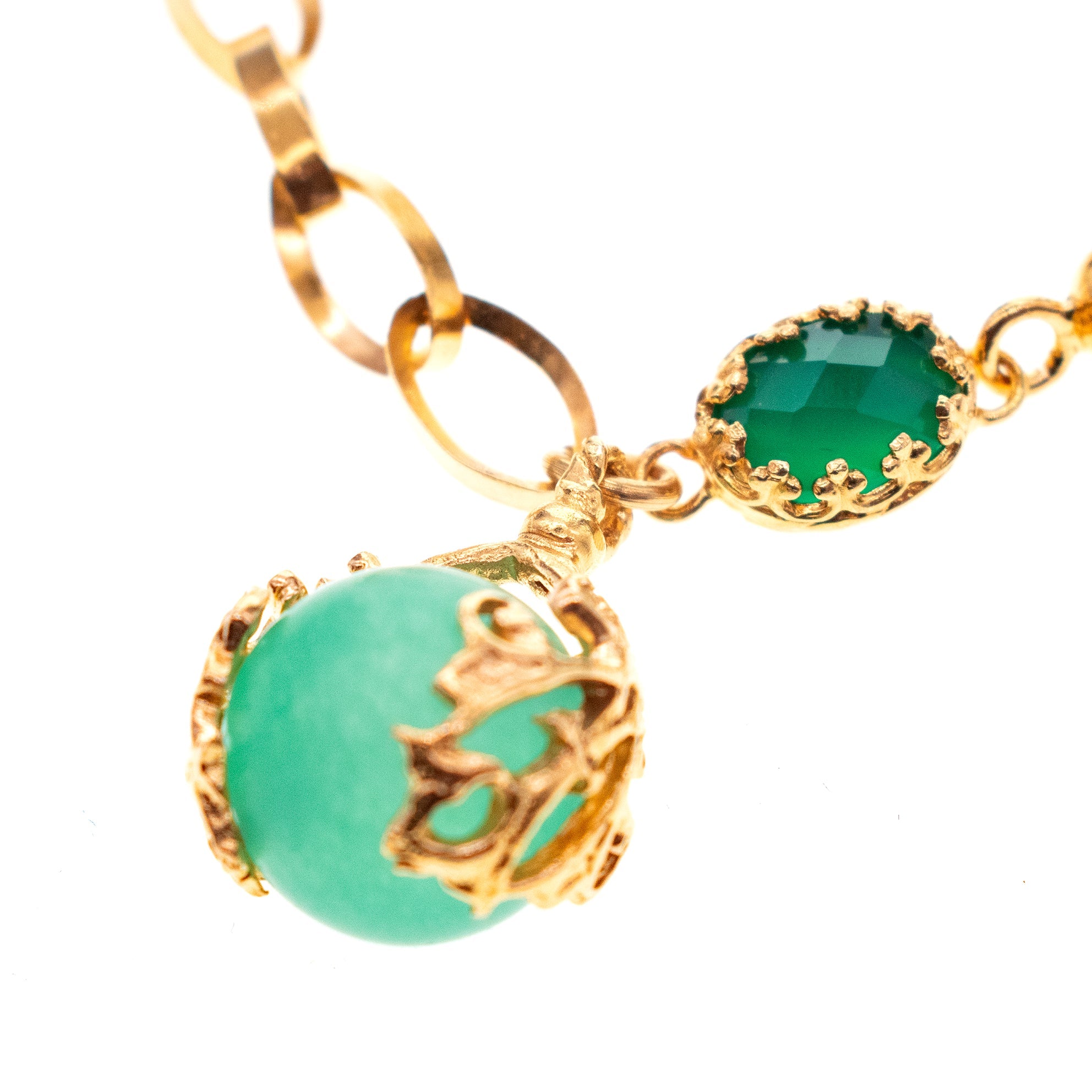 B 25g15D Green Orb Charm Bracelet