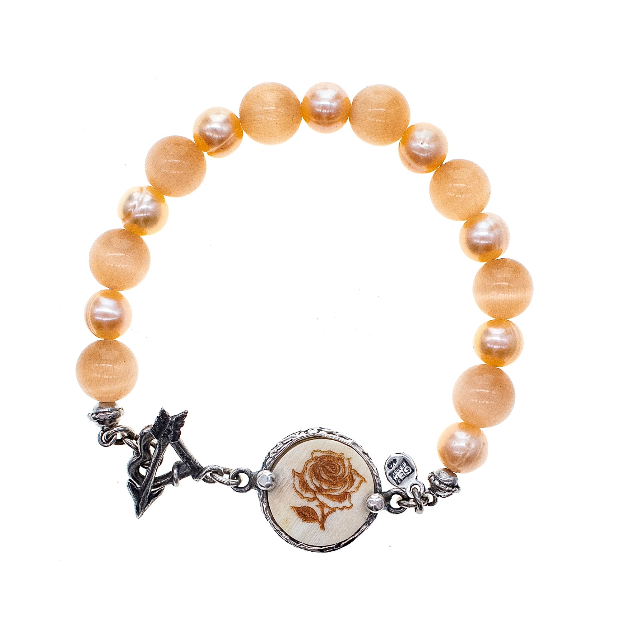 B 25h01A beaded bracelet pink