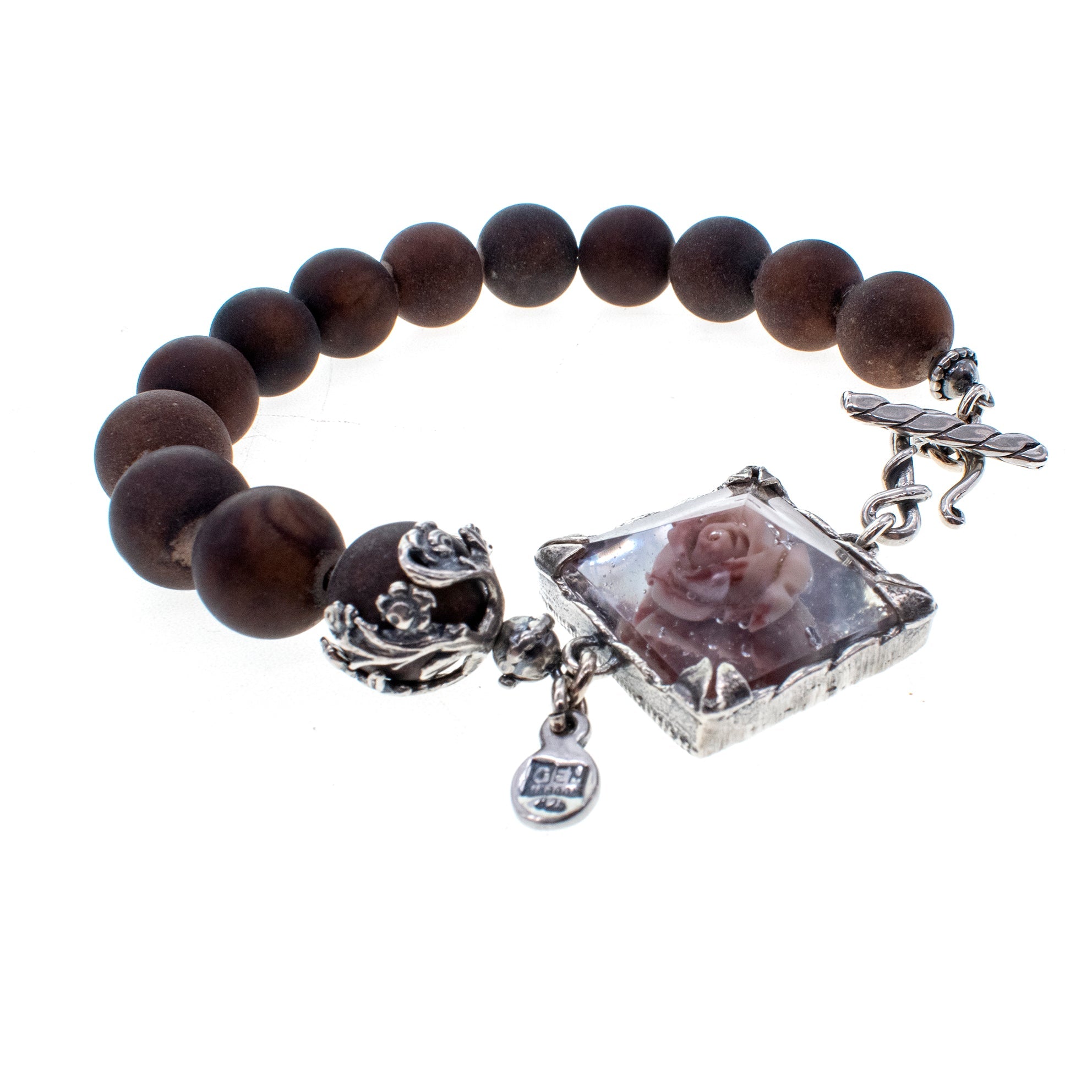 B 26a01 Mashan Jade Rose Bracelet