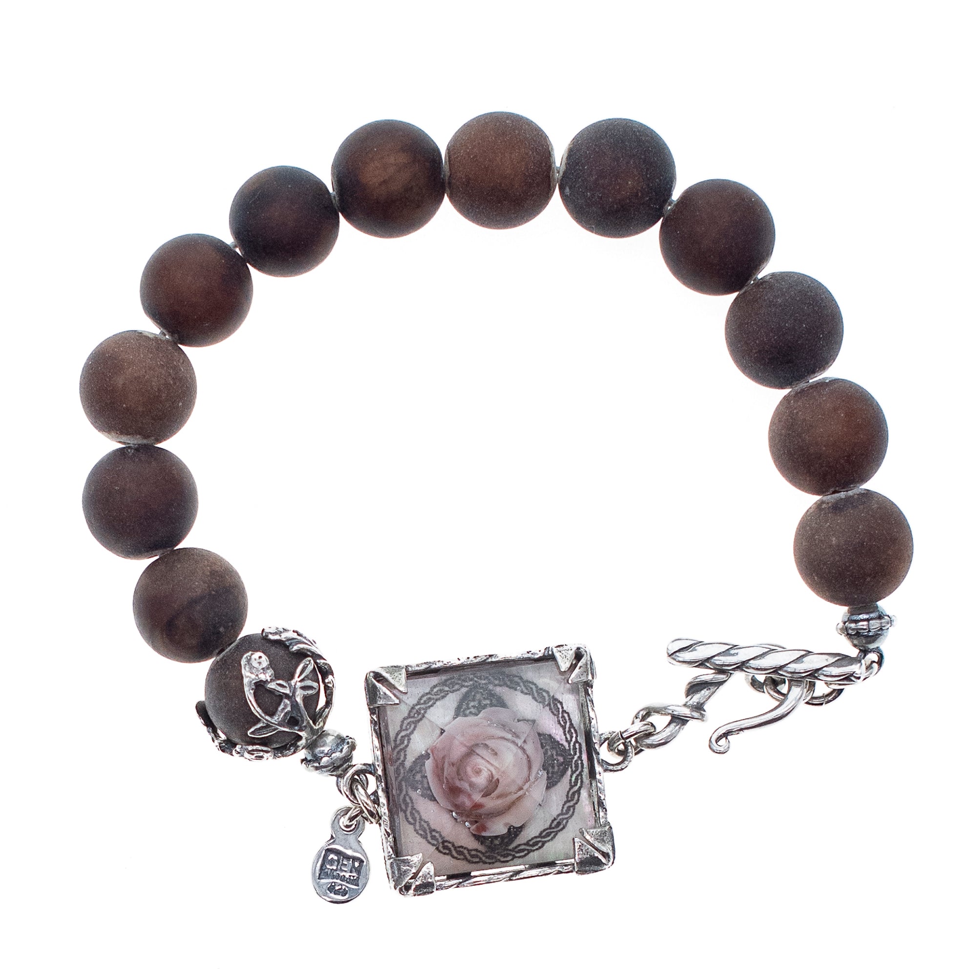B 26a01 Mashan Jade Rose Bracelet