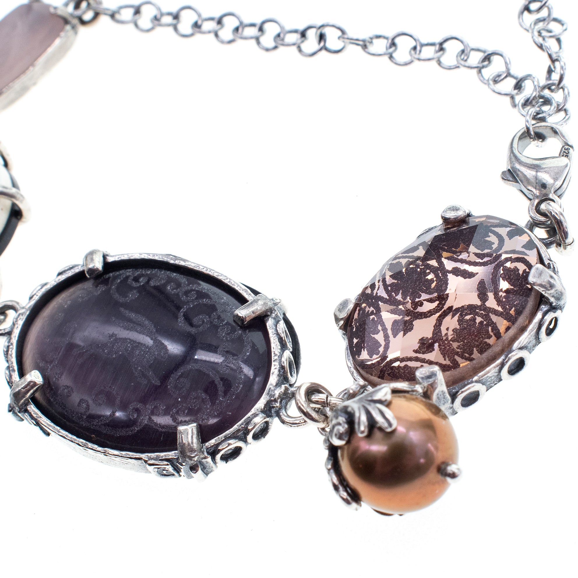 B 26a02 Multi-Stone Intaglio Symbol Bracelet