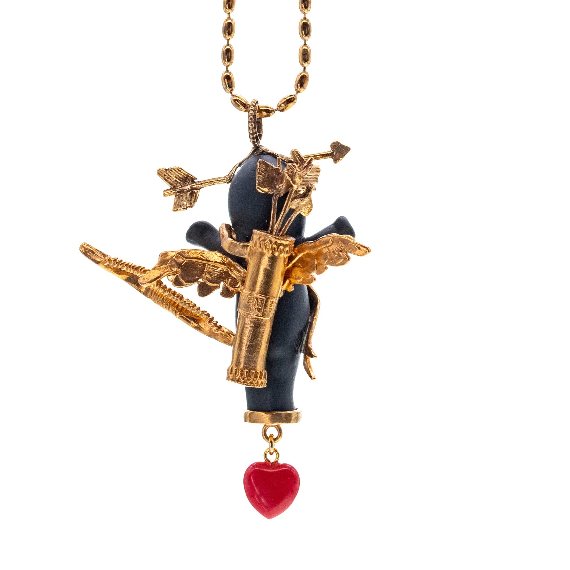 BG16B Happy Baby "Amor " Black and gold Necklace