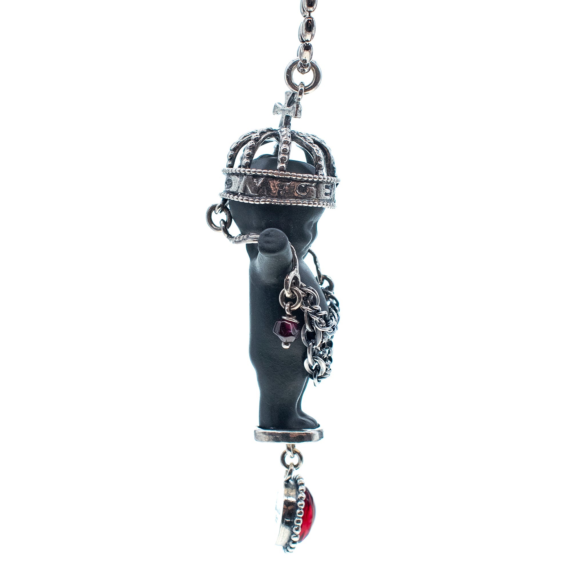 BS07B Happy Baby "Gem Baby" Black and silver Necklace
