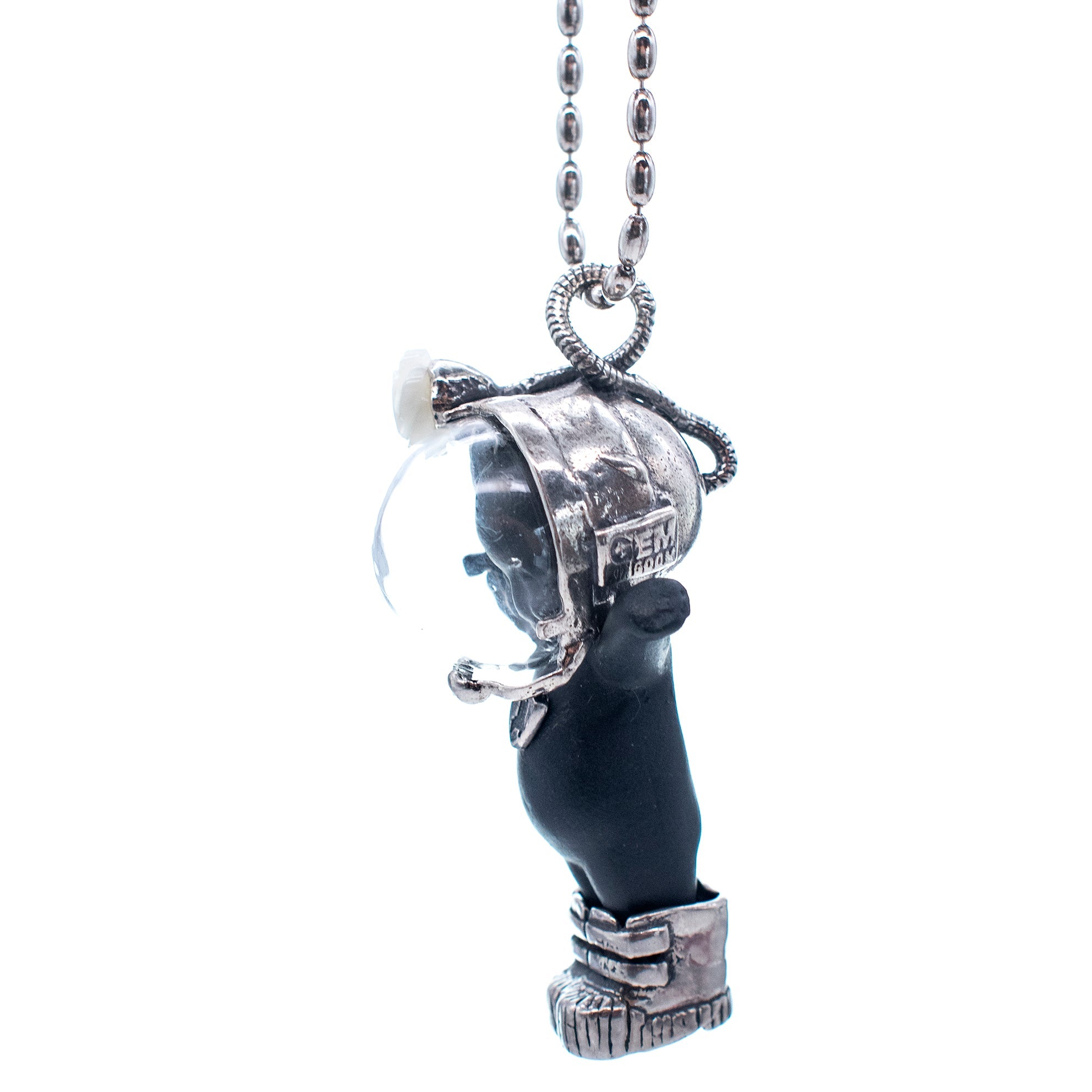 BS42B Happy Baby "Major Tom" Black and silver Necklace