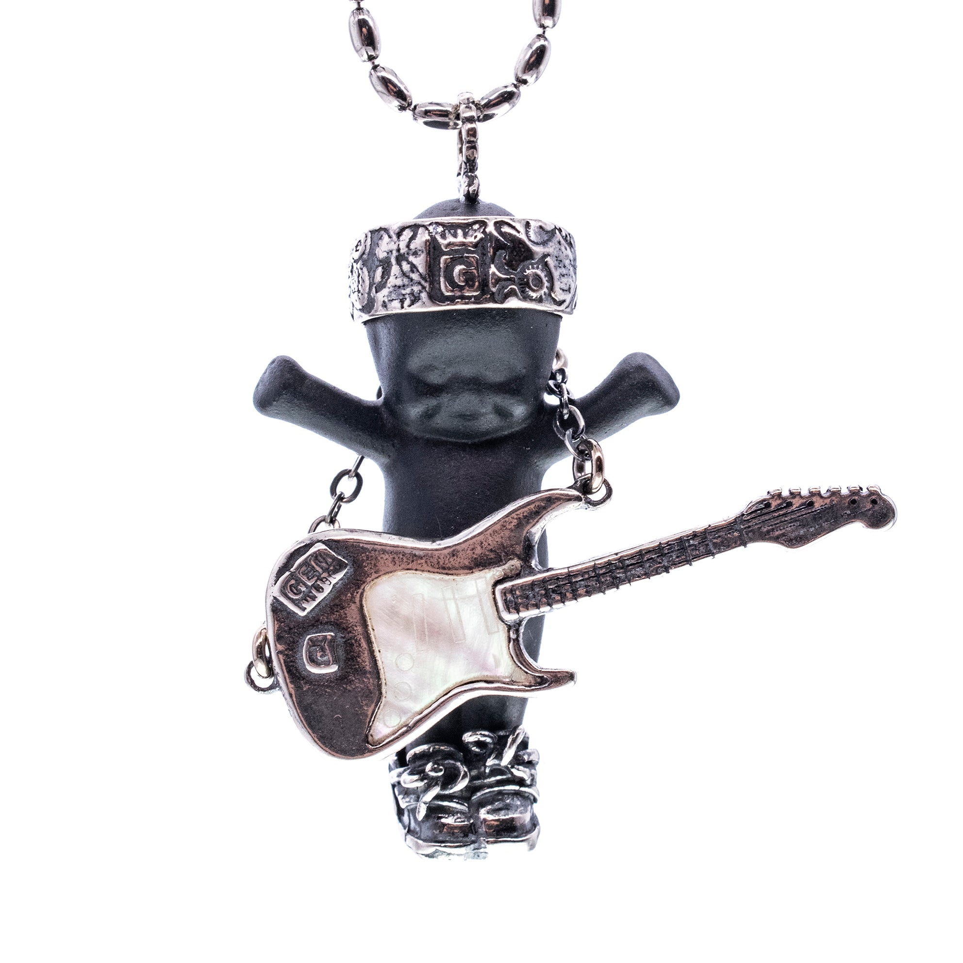 BS43B Happy Baby "Rock-a-bye" Black and silver Necklace