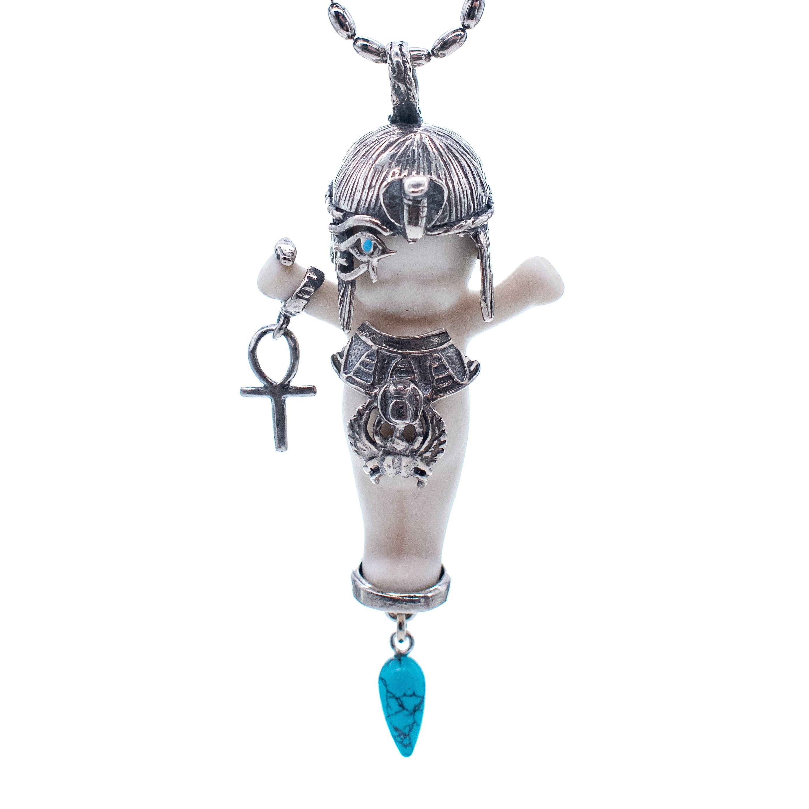 BS52A Happy Baby "Cleo" white and silver Necklace