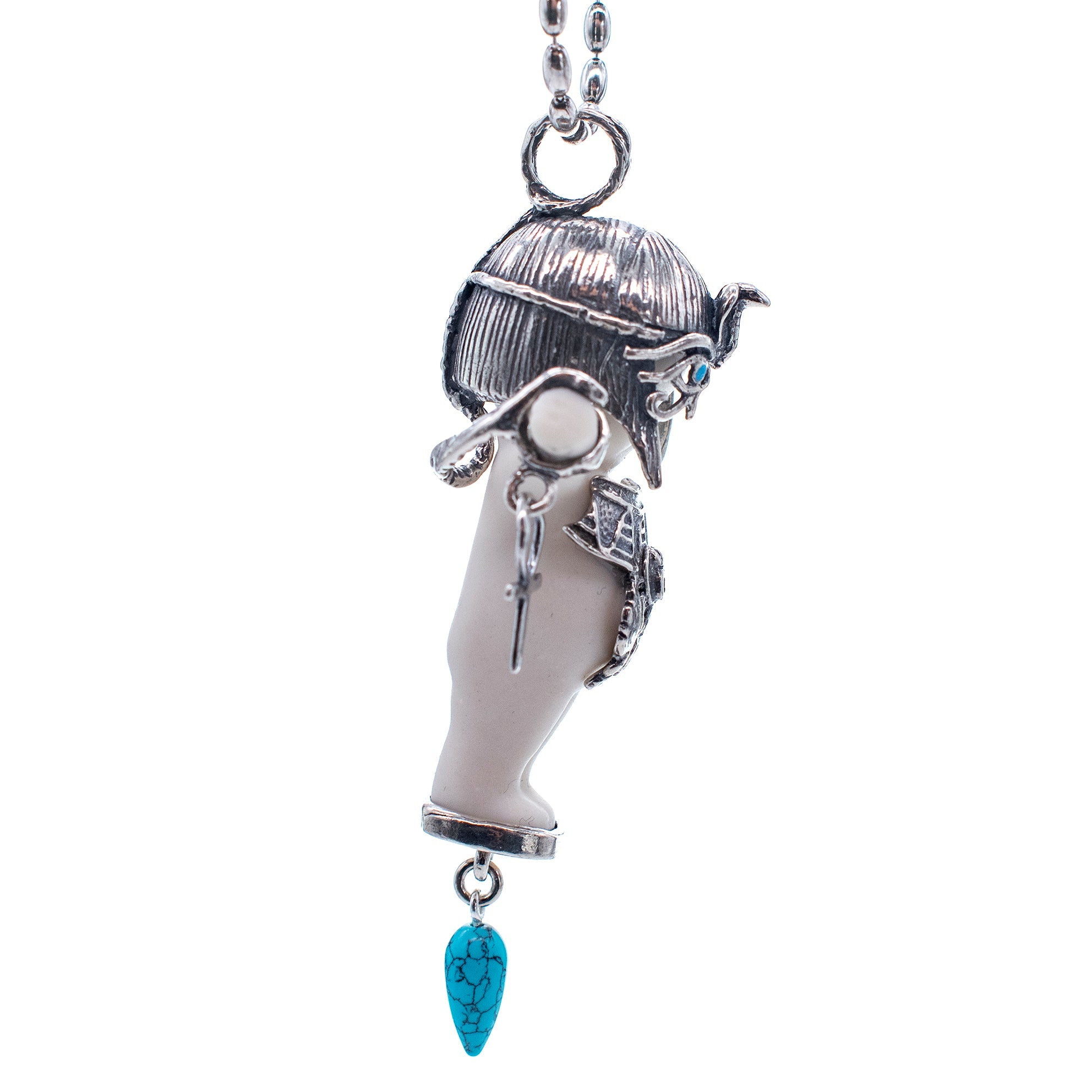 BS52A Happy Baby "Cleo" white and silver Necklace