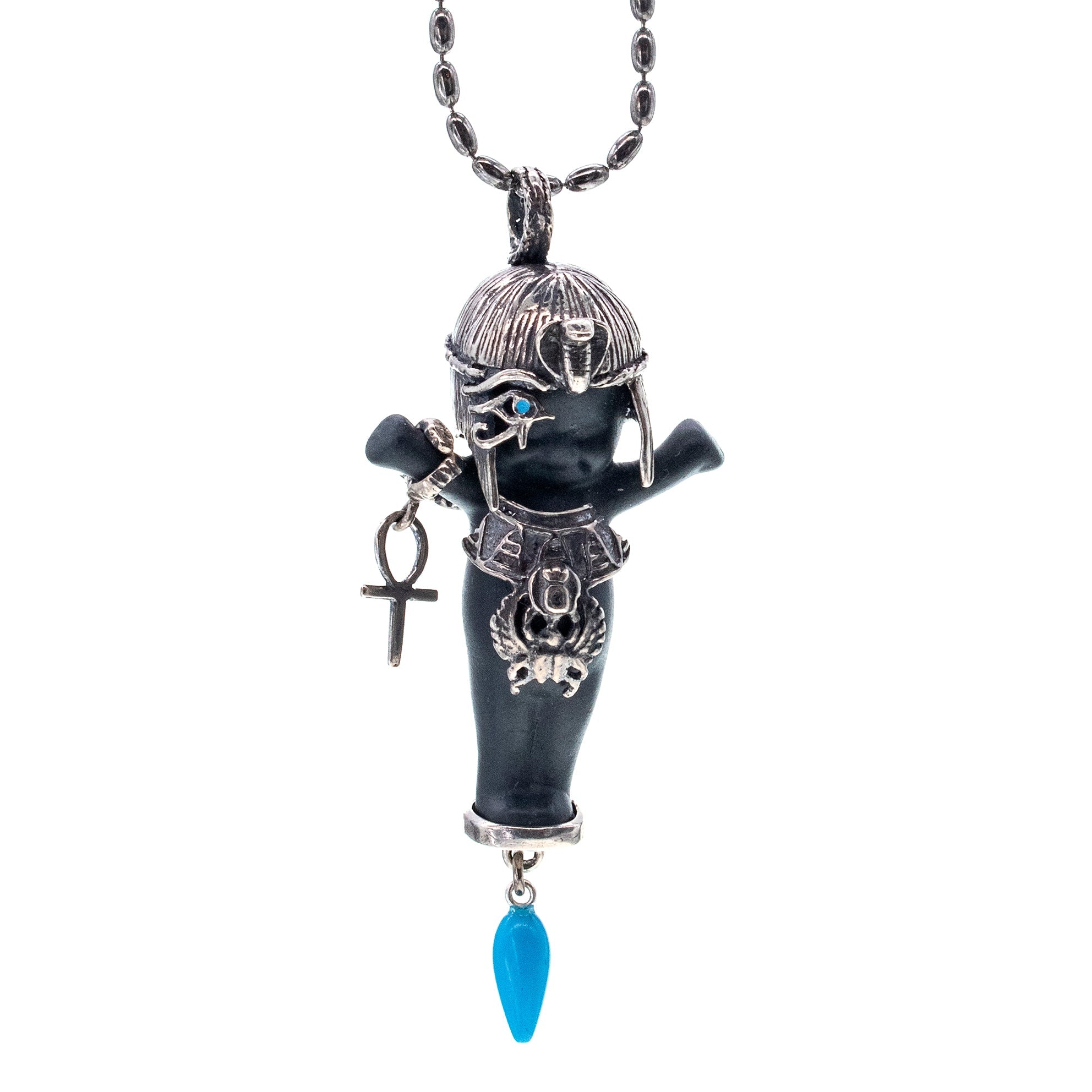 BS52B Happy Baby "Cleo" Black and silver Necklace