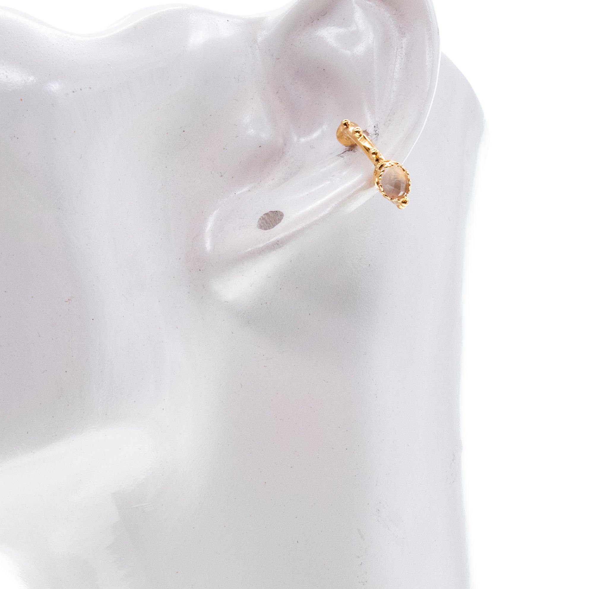 Ear cuff gold rosequartz 34