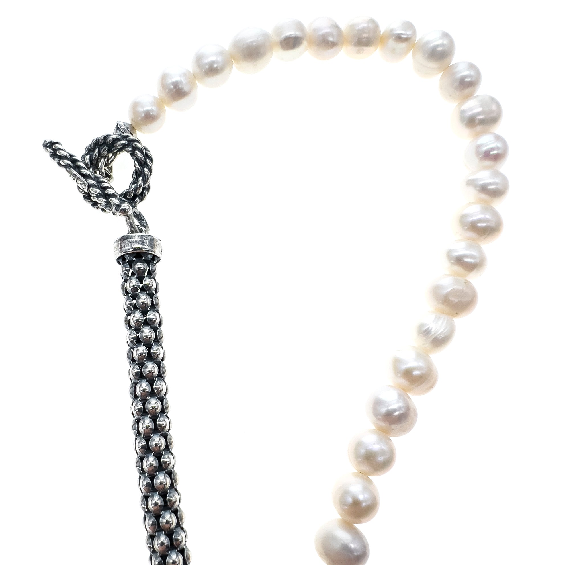 CH 233A Fleur de Lis white Pearl Necklace