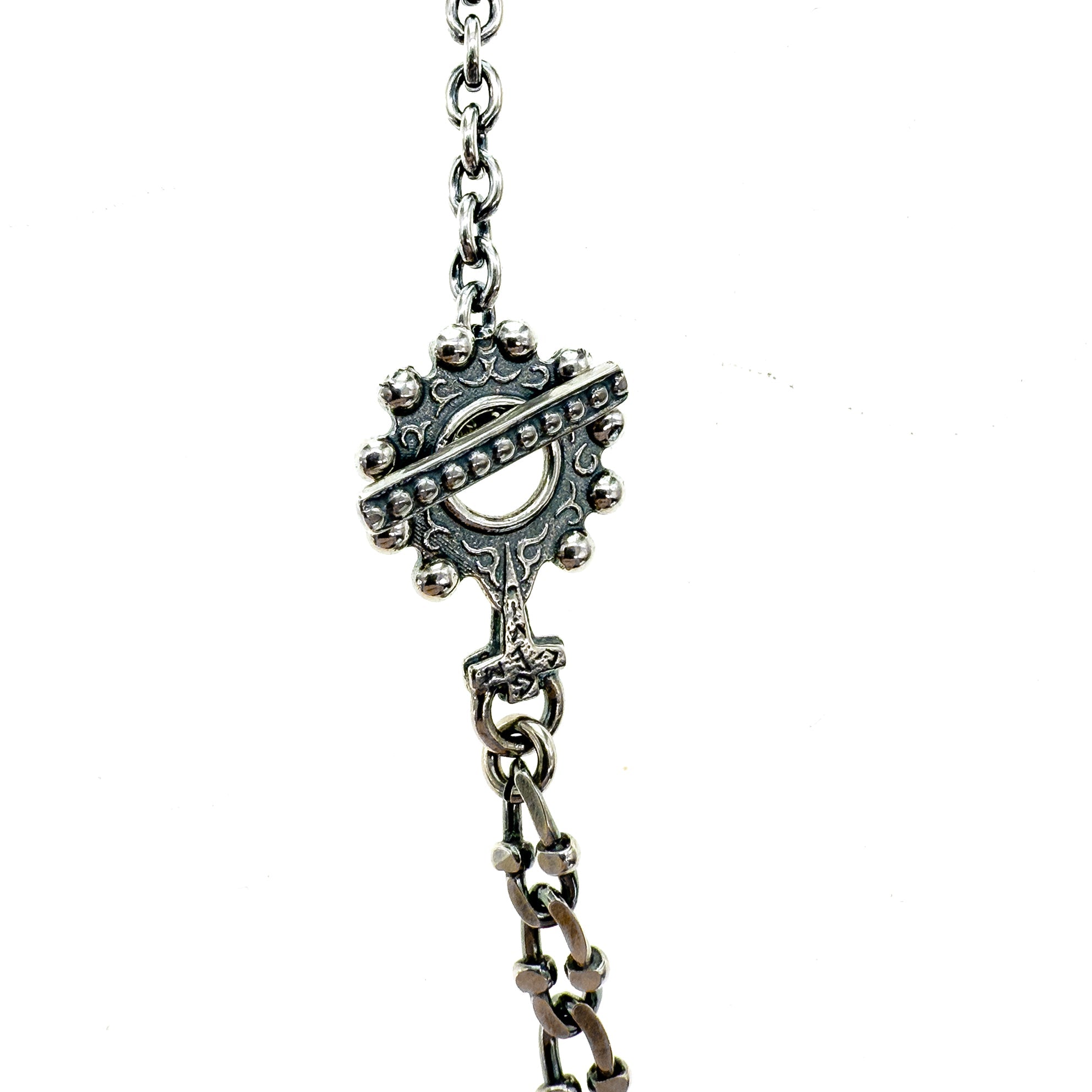 CH 240 Rosary sterling silver necklace