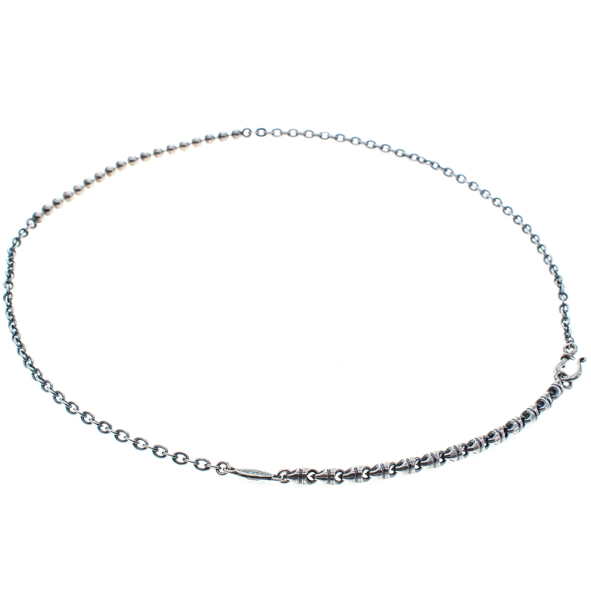 CH 242 Sterling Silver mixed Chain Necklace
