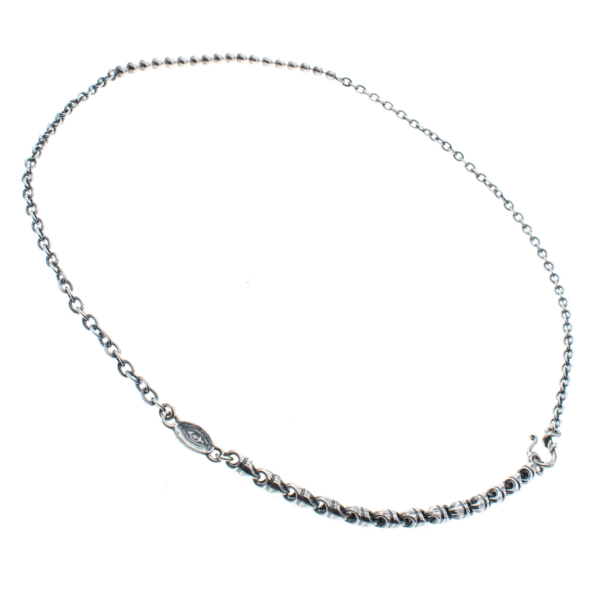 CH 242 Sterling Silver mixed Chain Necklace