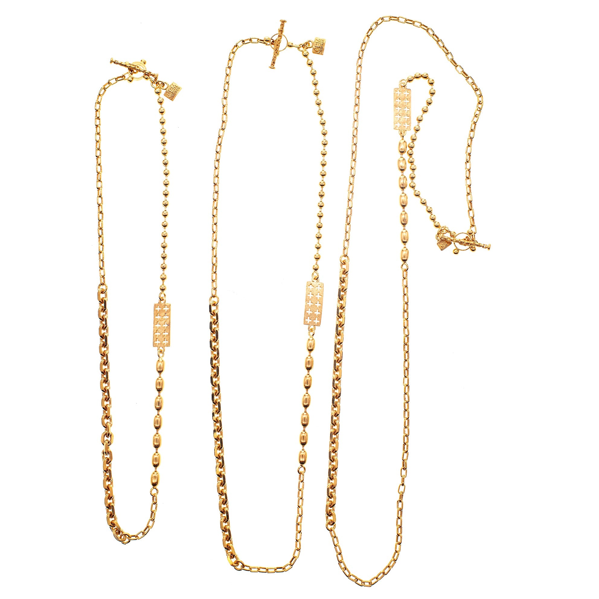 CH 25g04 Textured Cross Bar Chain