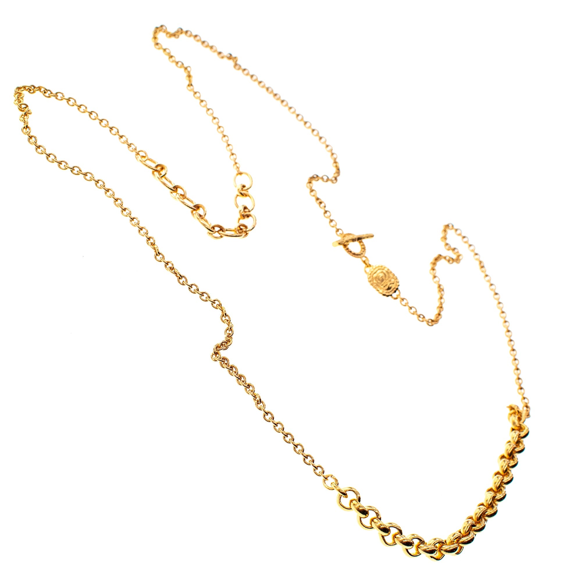 CH 26g02 Mixed Link Long Necklace