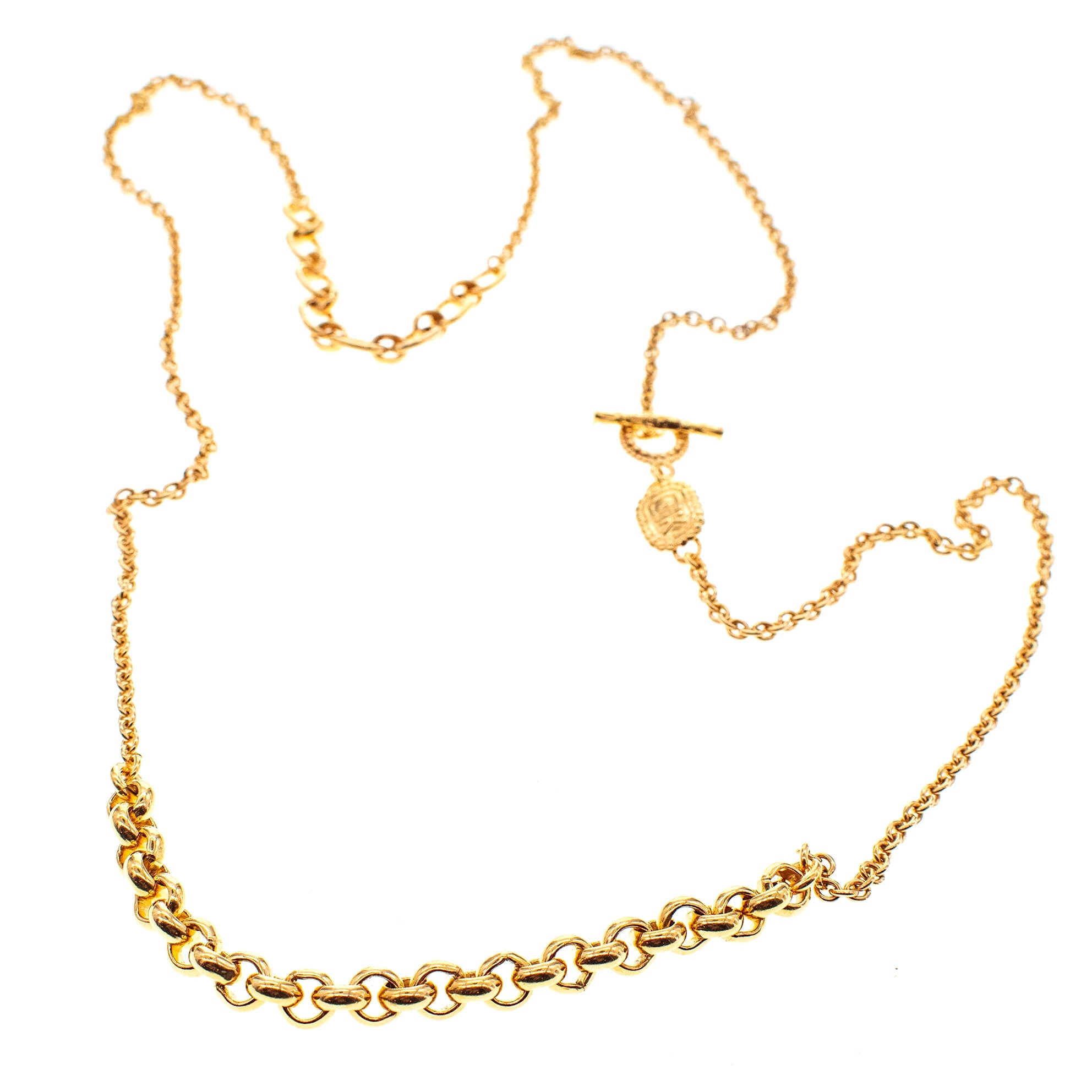 CH 26g02 Mixed Link Long Necklace
