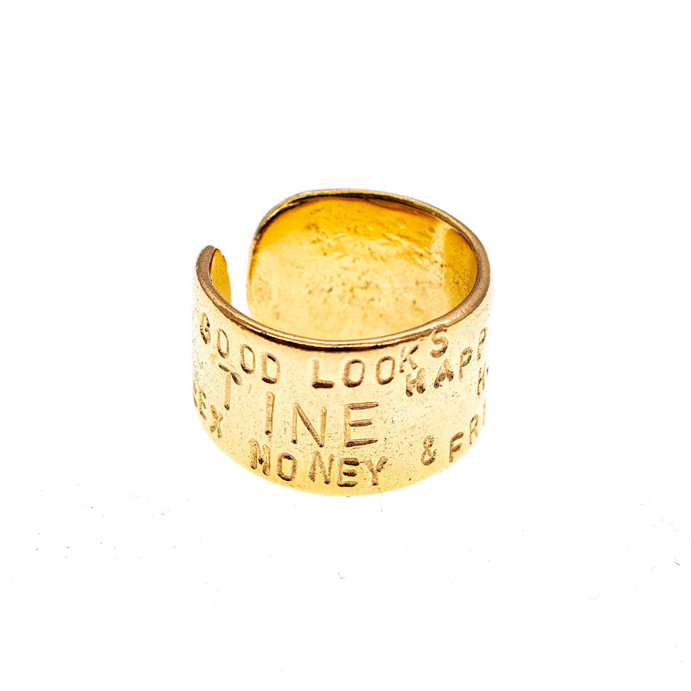 R1001 Gold Plated Good Luck Ring