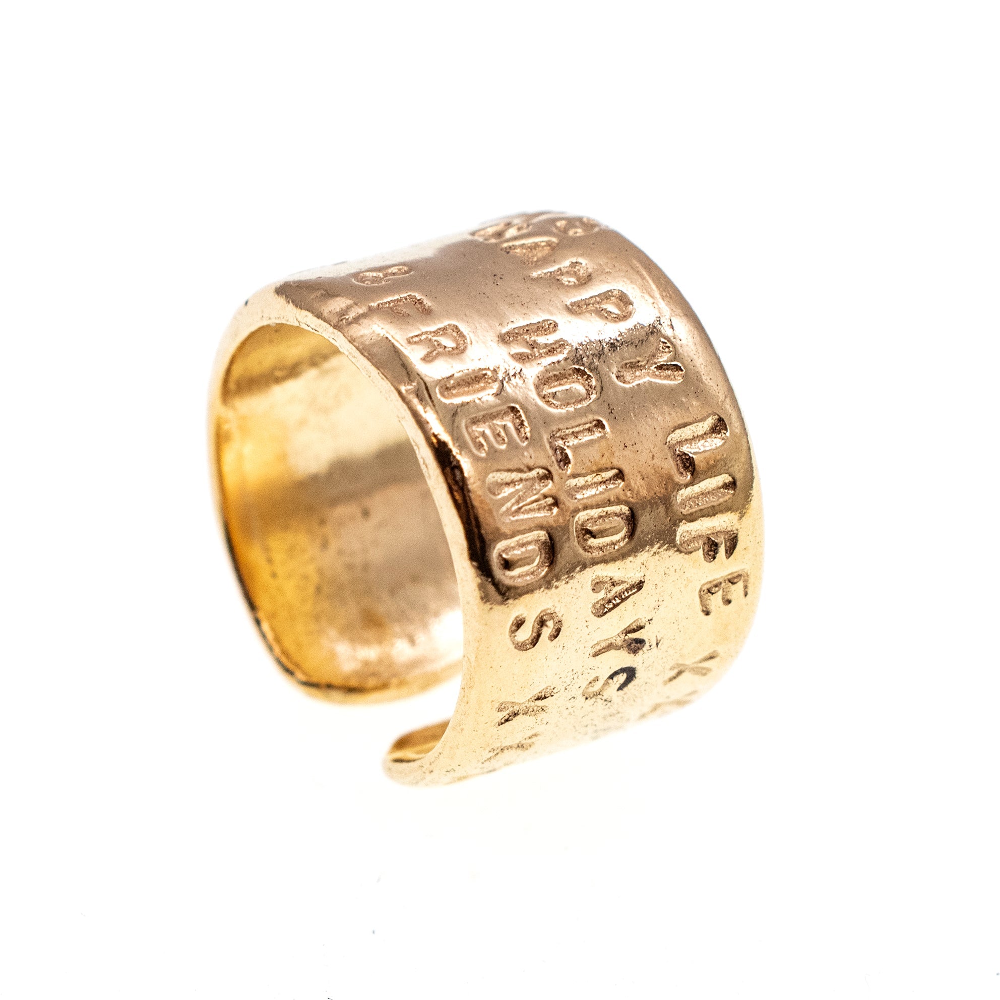 R1001 Gold Plated Good Luck Ring