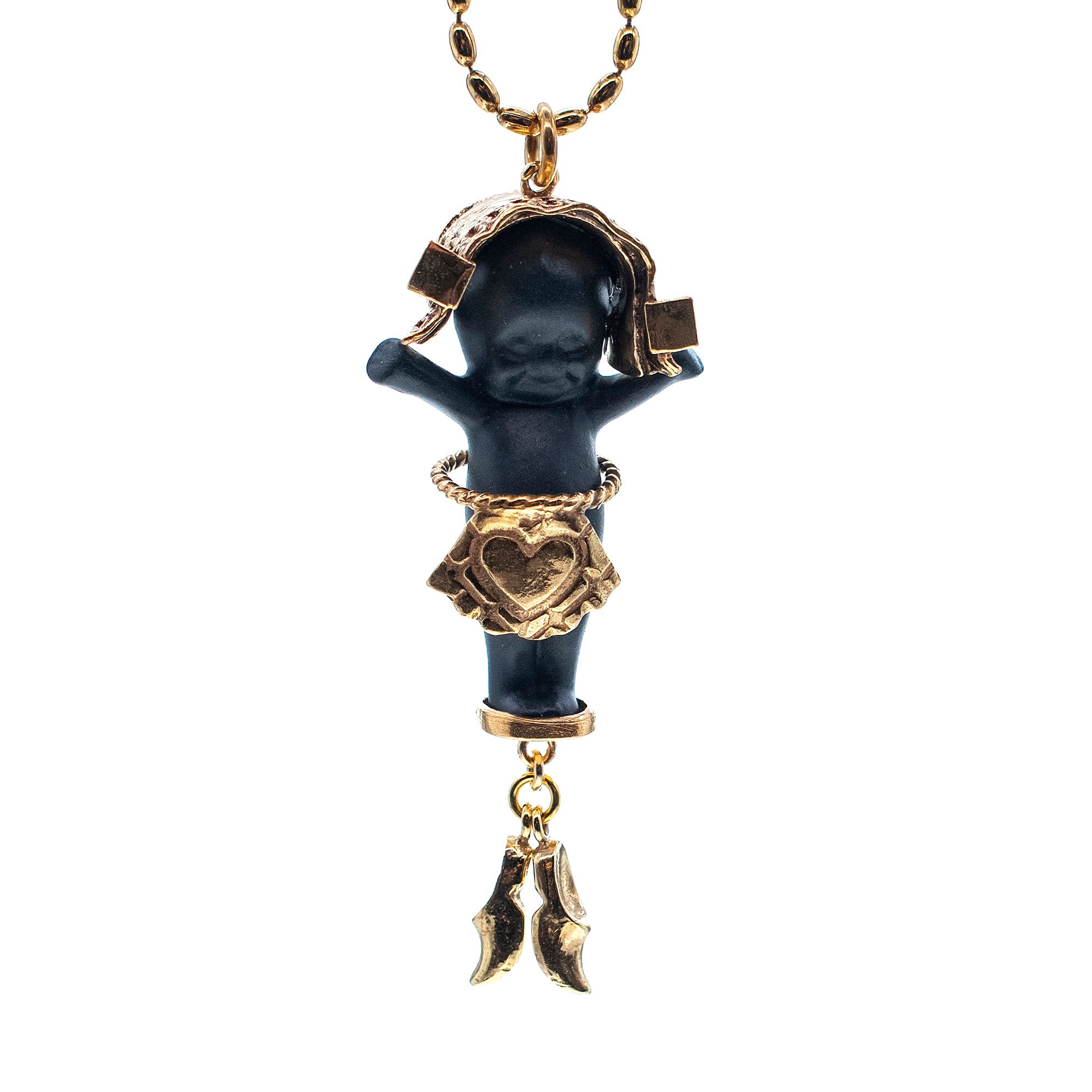 BG08B Happy Baby "Little Dutch girl" Black and gold Necklace