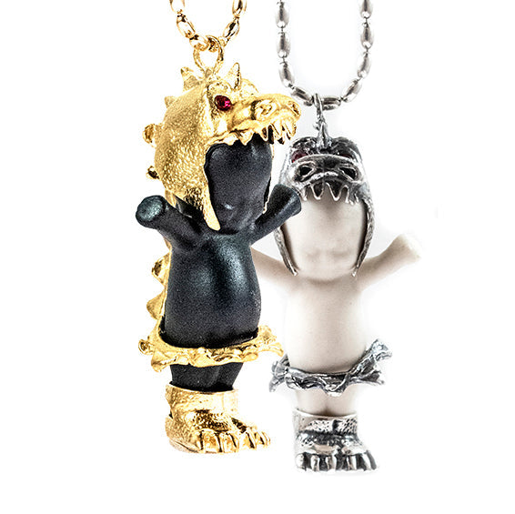 BG44B Happy Baby "Little Dragon" Black and gold Necklace