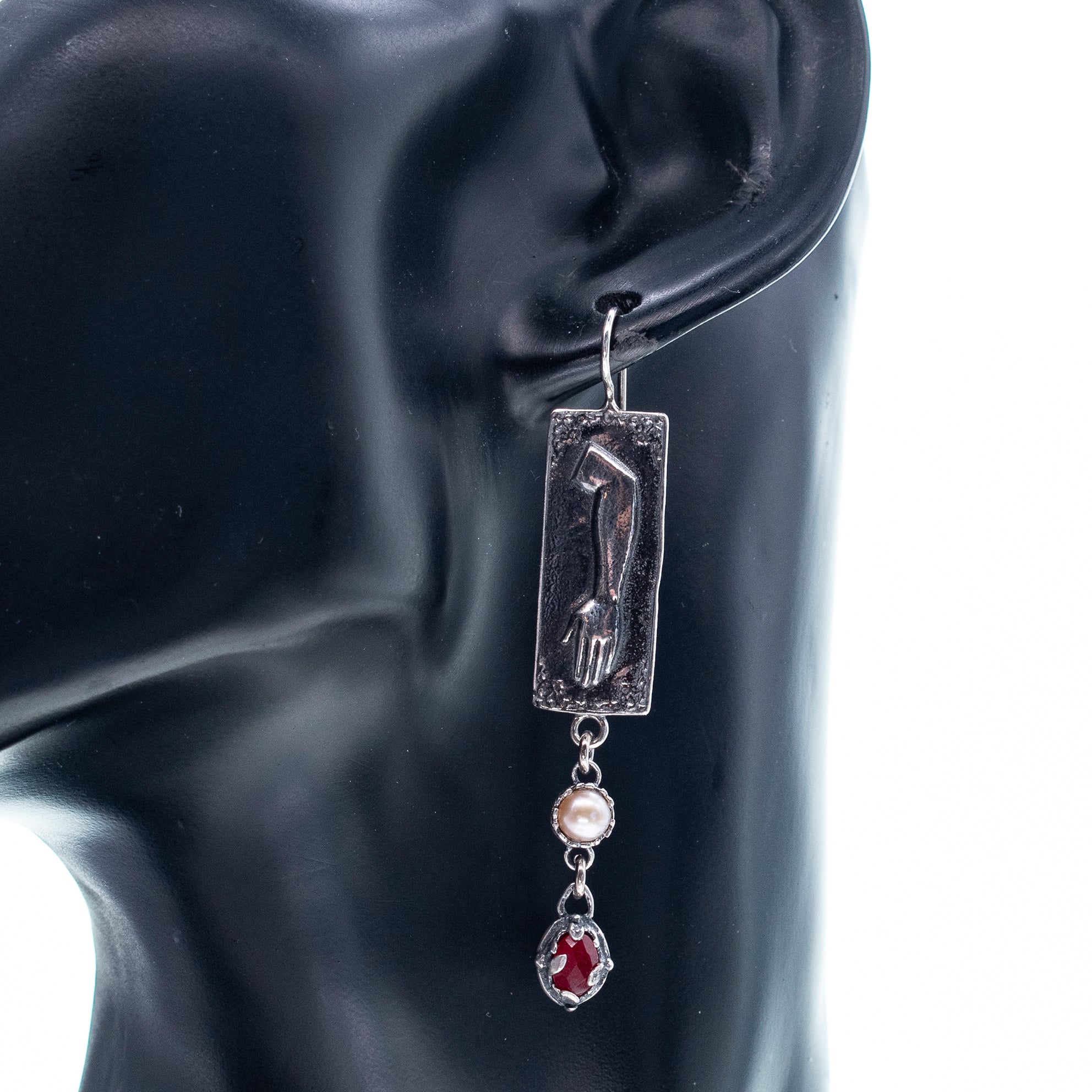 E 25e04 Silver Ex Voto Drop Earrings