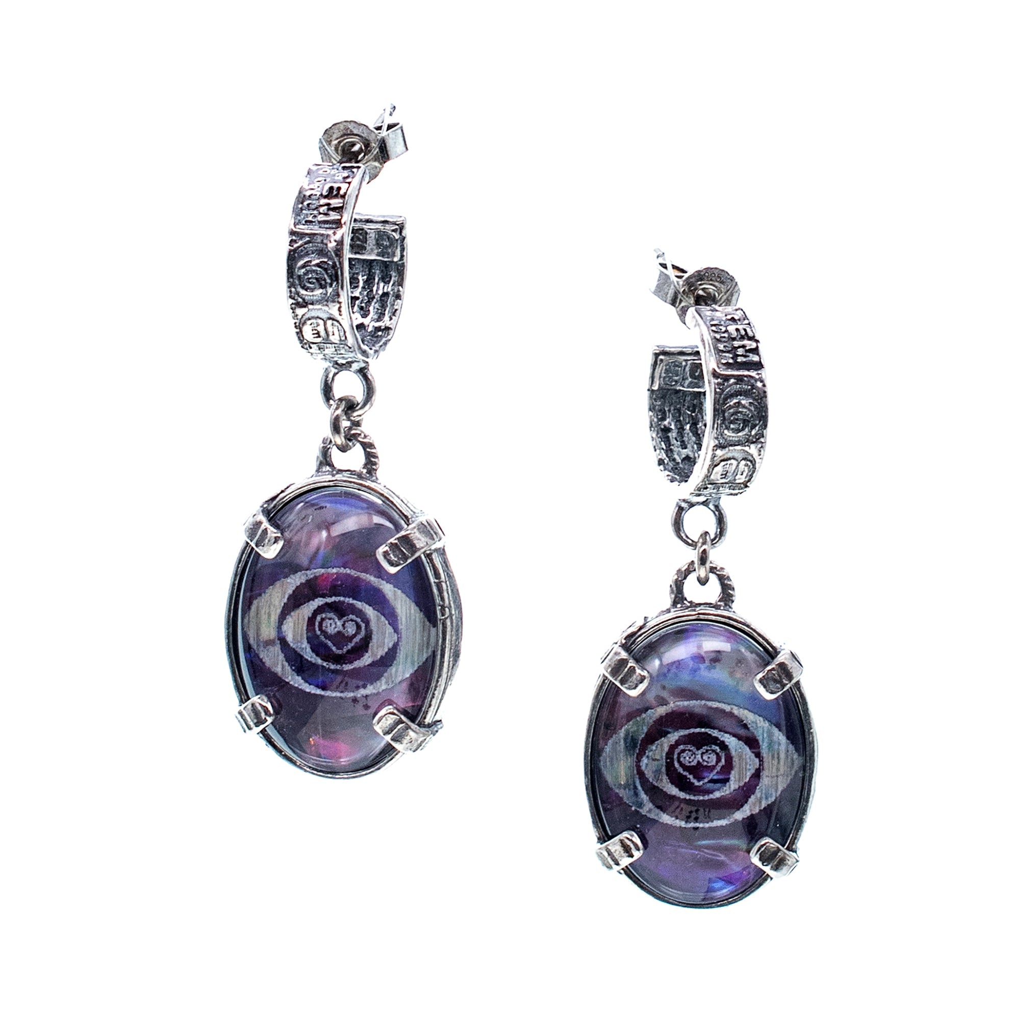E 25f01C Purple Eye Earrings