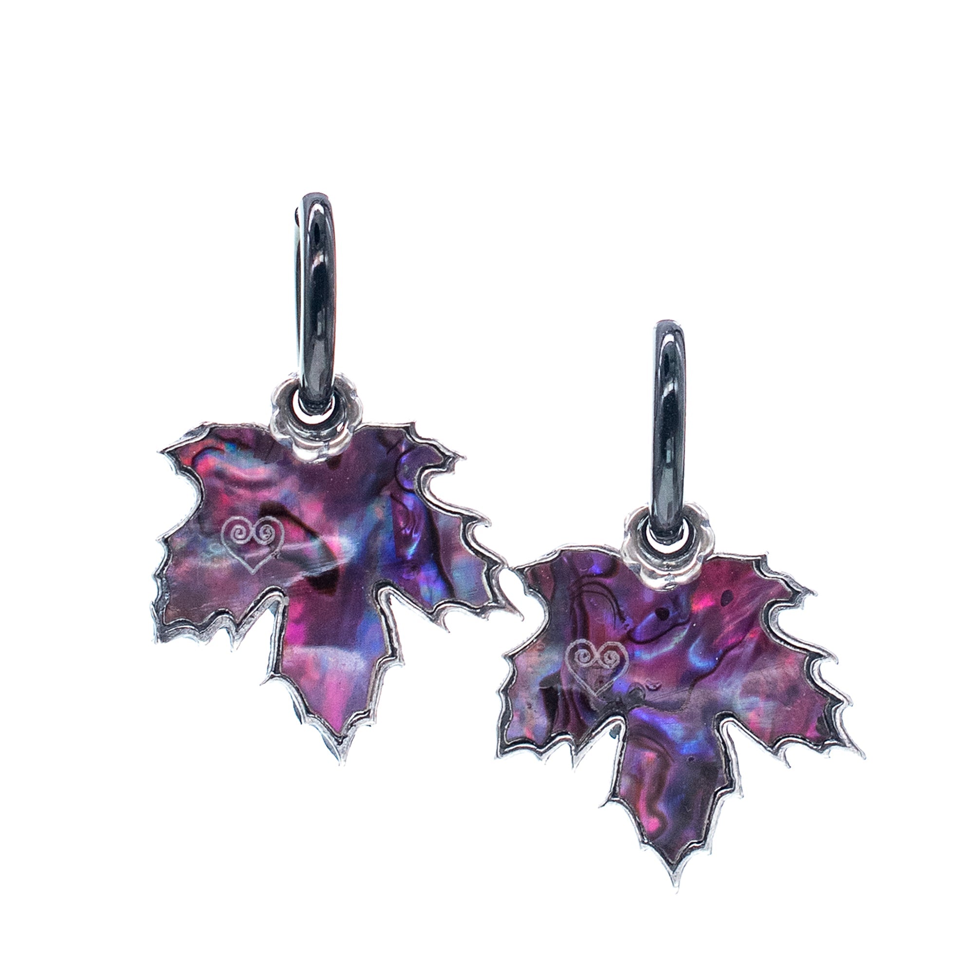 E 25f02C Purple Leaf Earrings