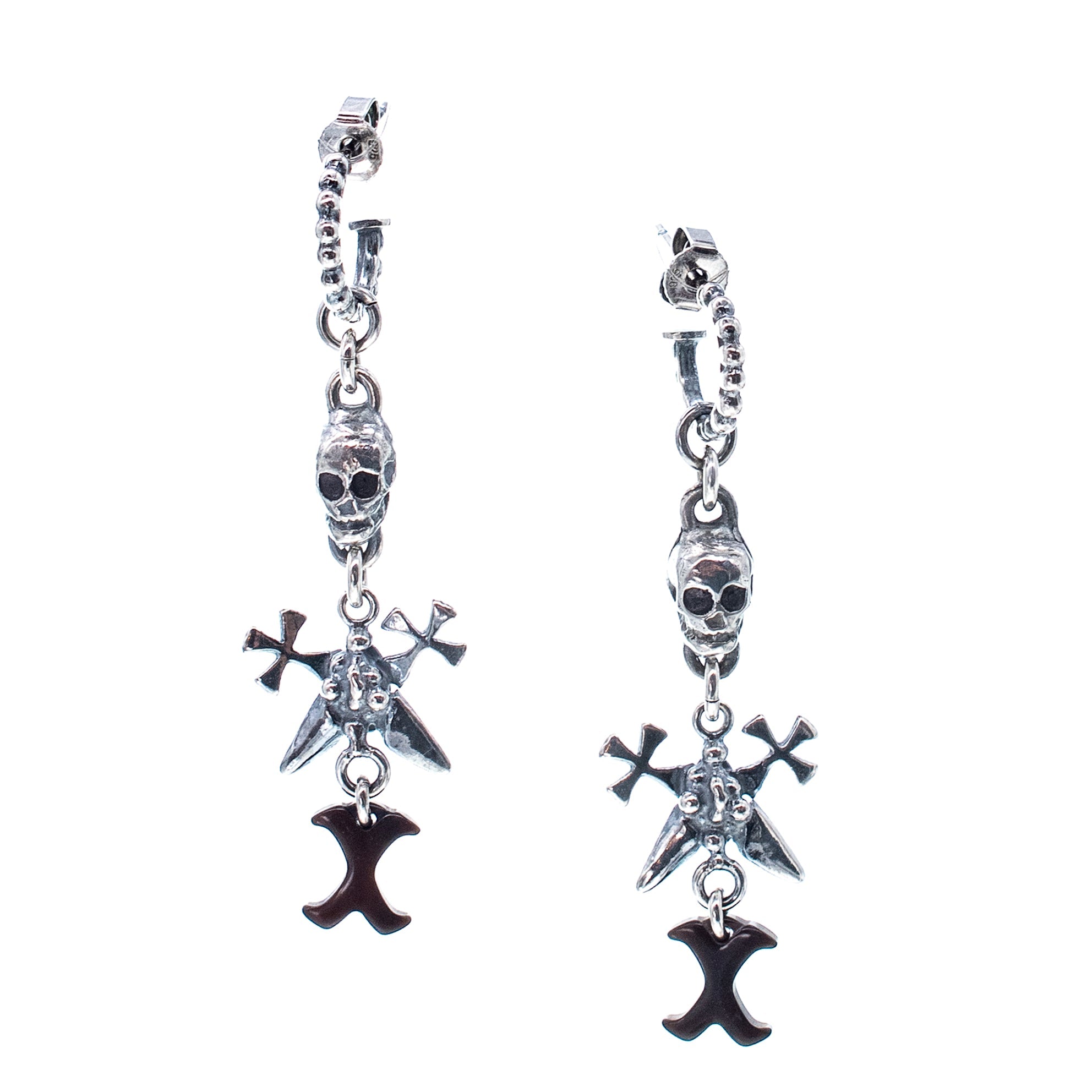 E 25f03 Skull & Cross Earrings