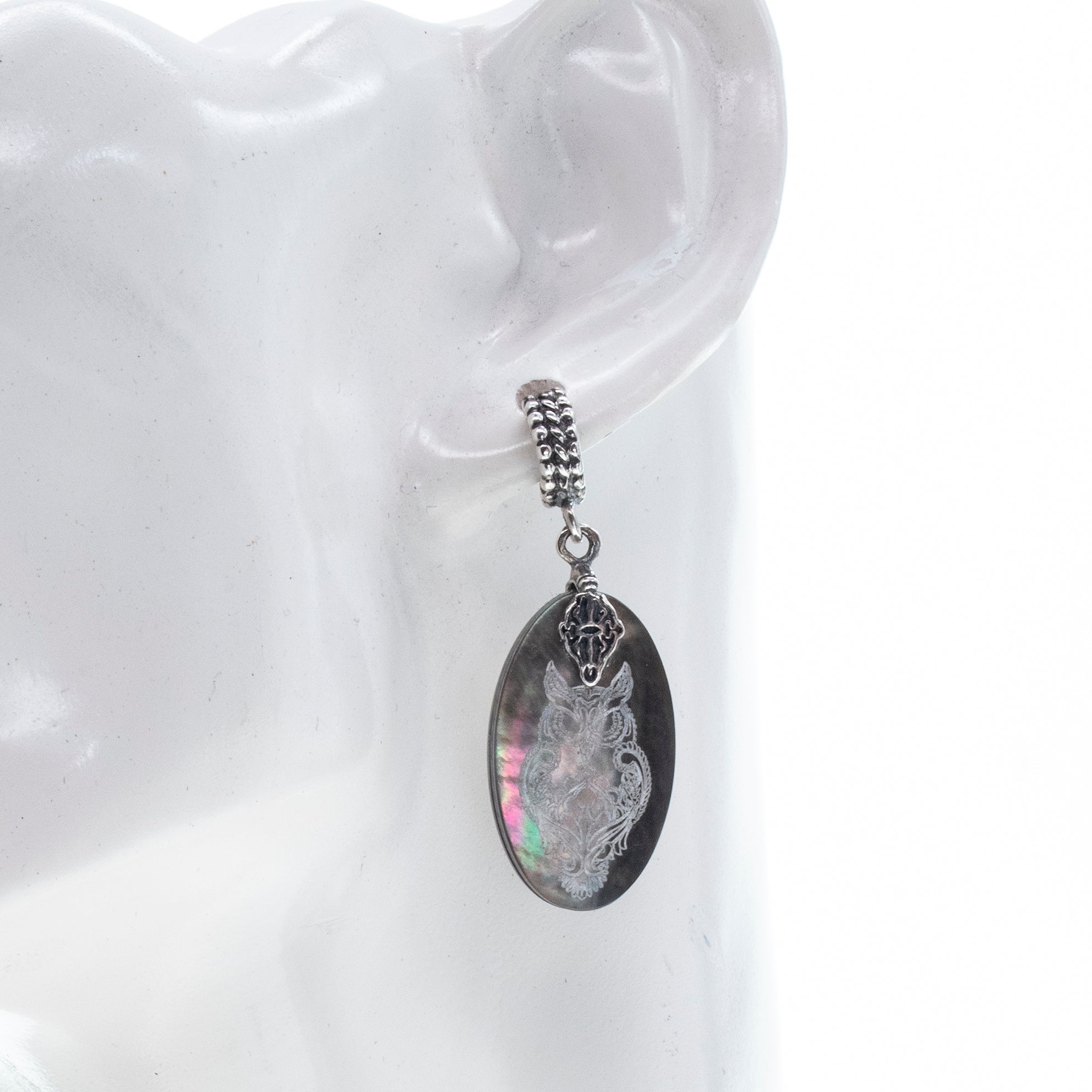 E 26a03 Wolf and Owl Earrings