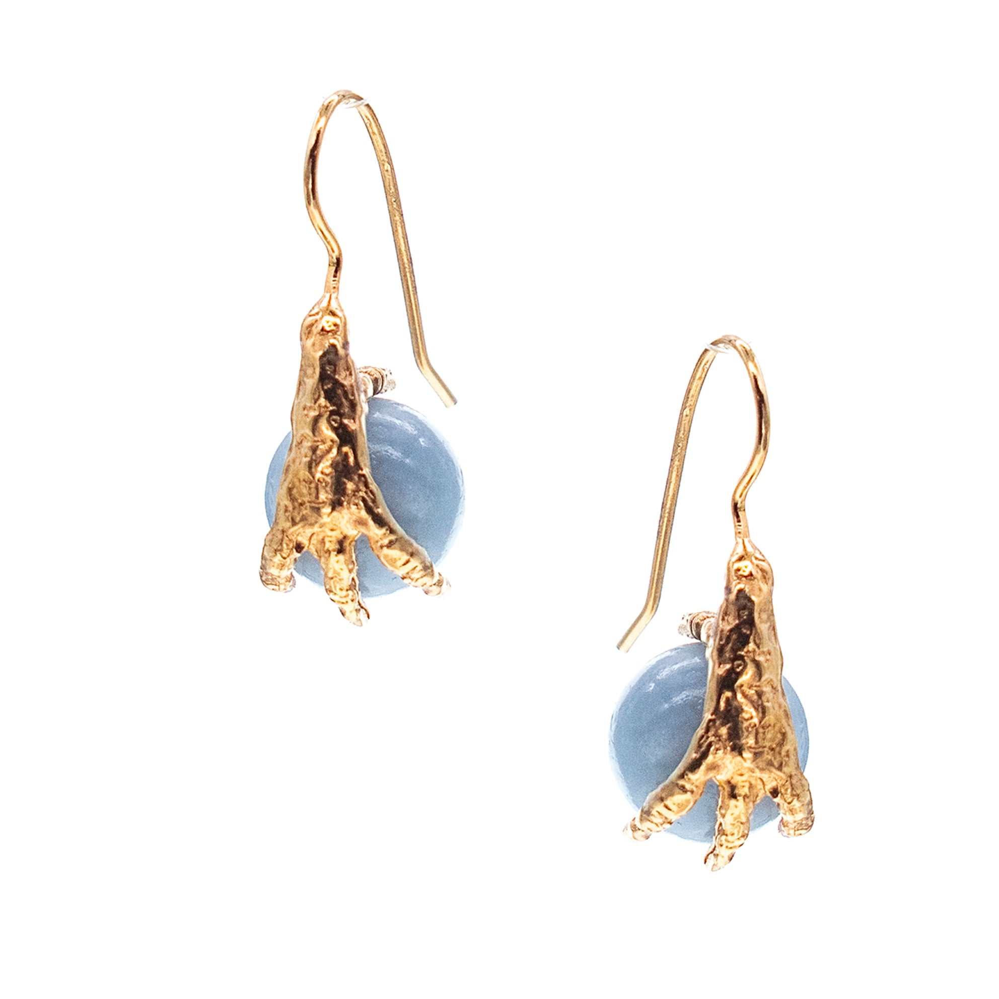 E 26g02 Blue angelite Claw Earrings