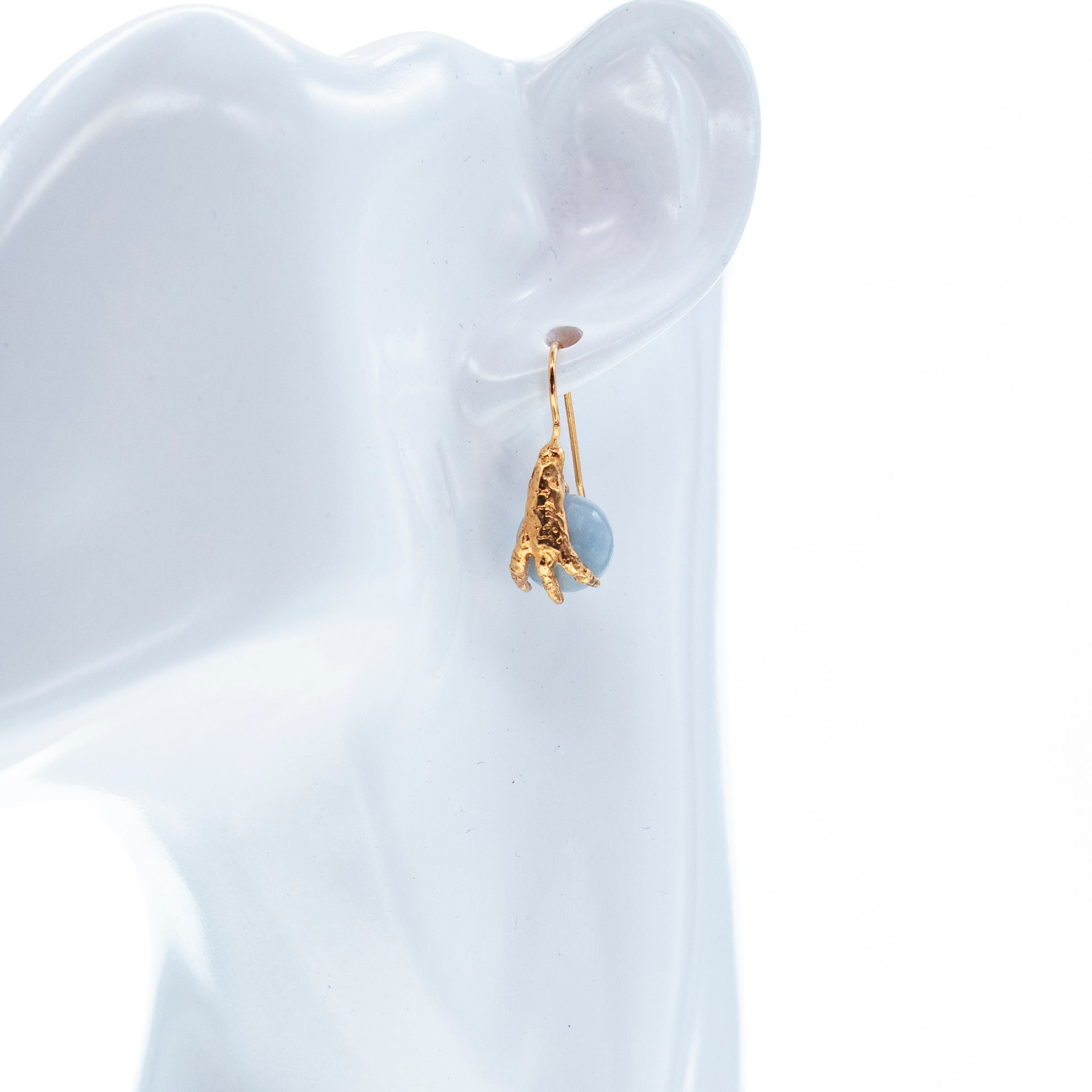 E 26g02 Blue angelite Claw Earrings