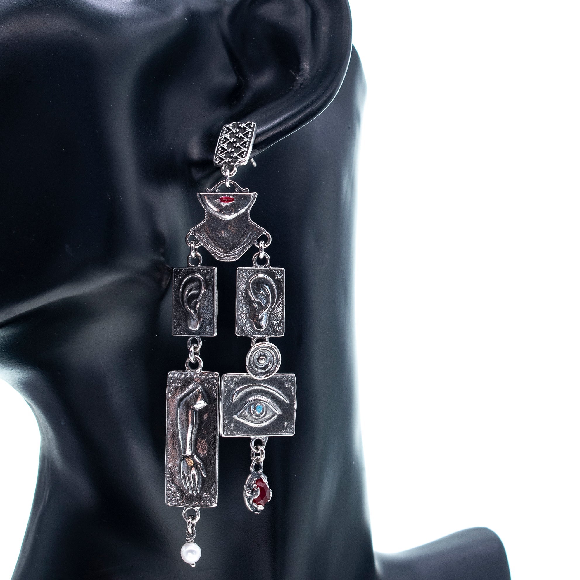 ES 25e20 Silver Multi "Ex Voto" Single Earring