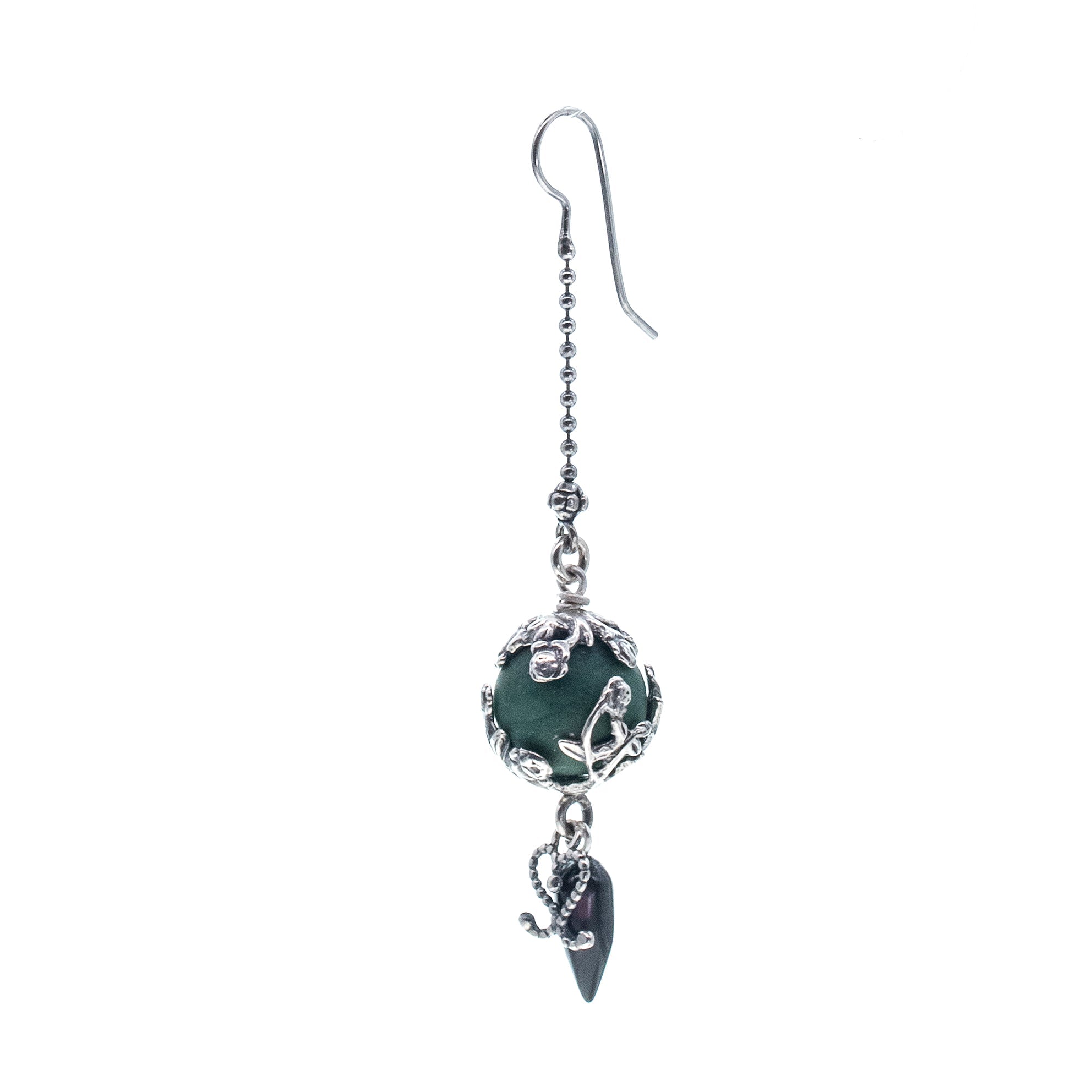 ES 26a40 Green Jade Single Earring