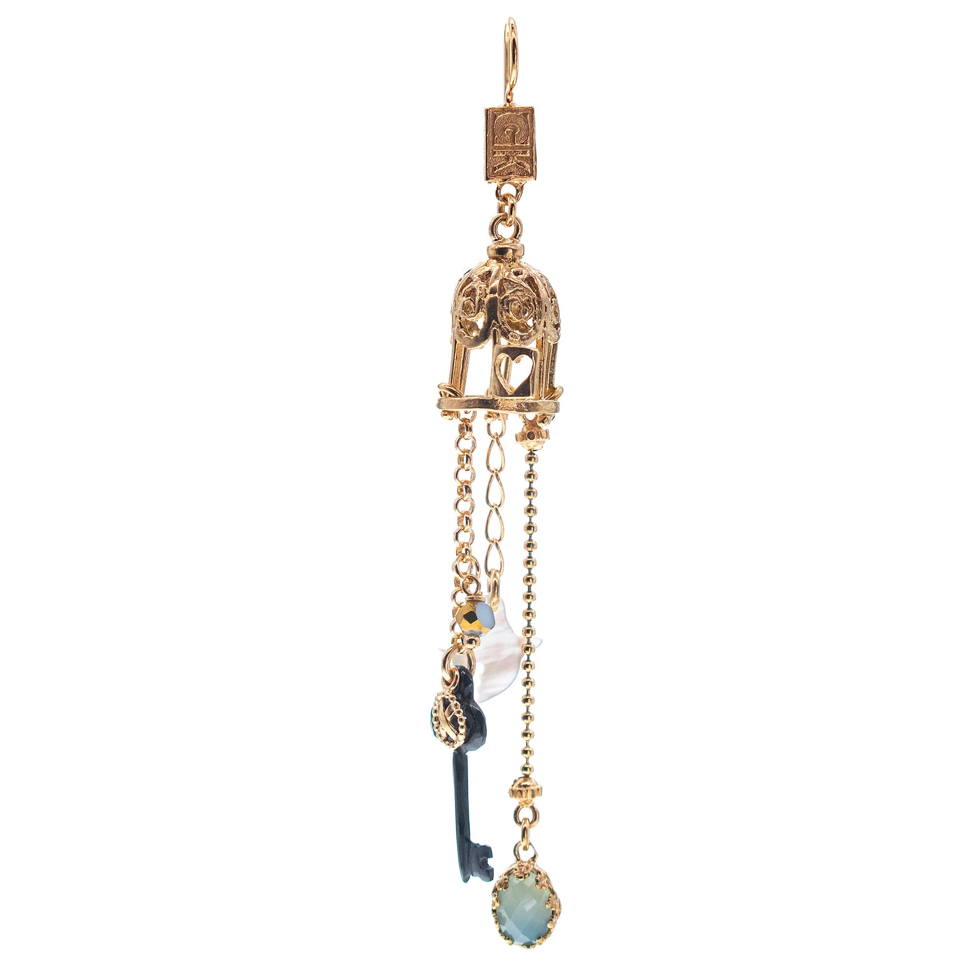 ES 26g15 Enchanted Birdcage Single Earring