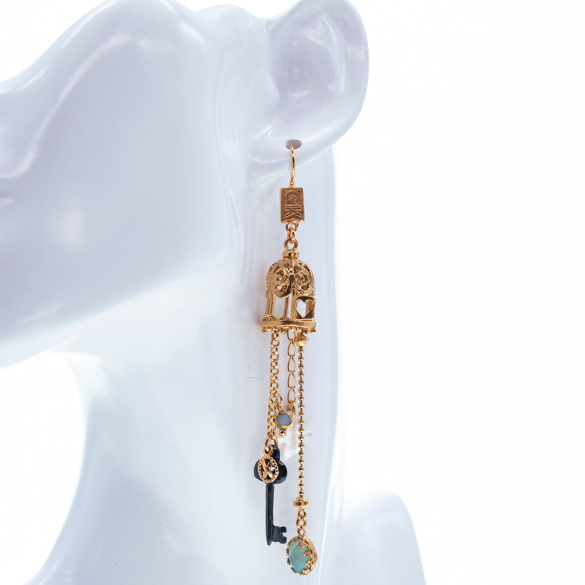 ES 26g15 Enchanted Birdcage Single Earring