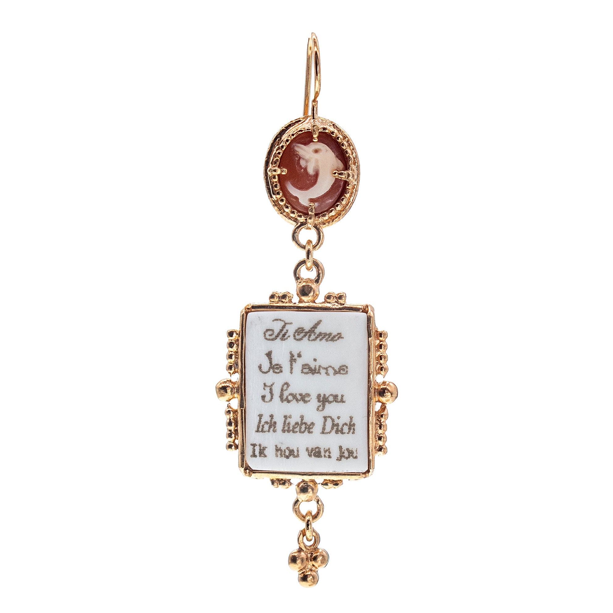 ES 26g16 white Love Letter Single Earring